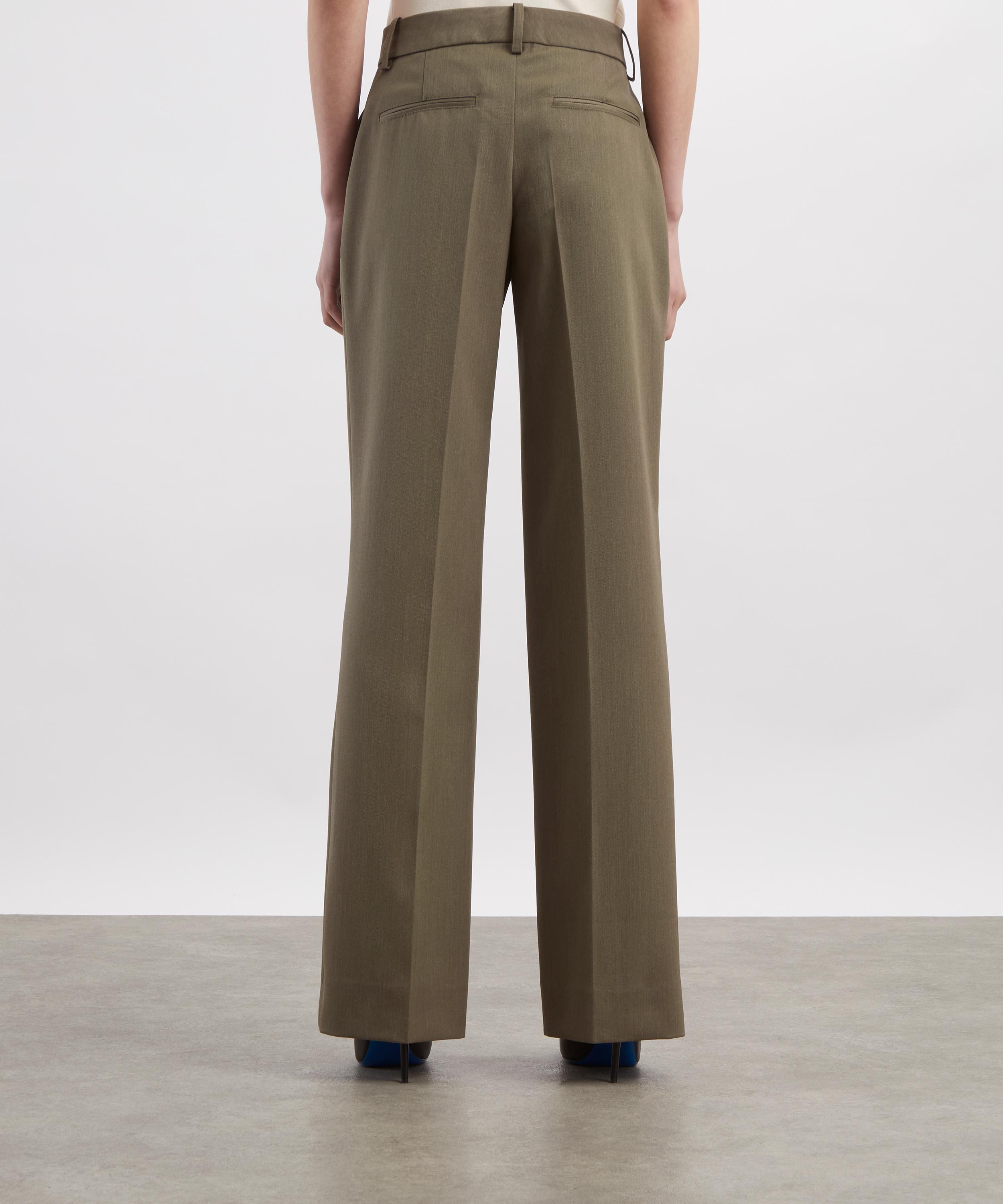 Victoria Beckham - Sage Melange Tailored Straight-Leg Trousers image number 3