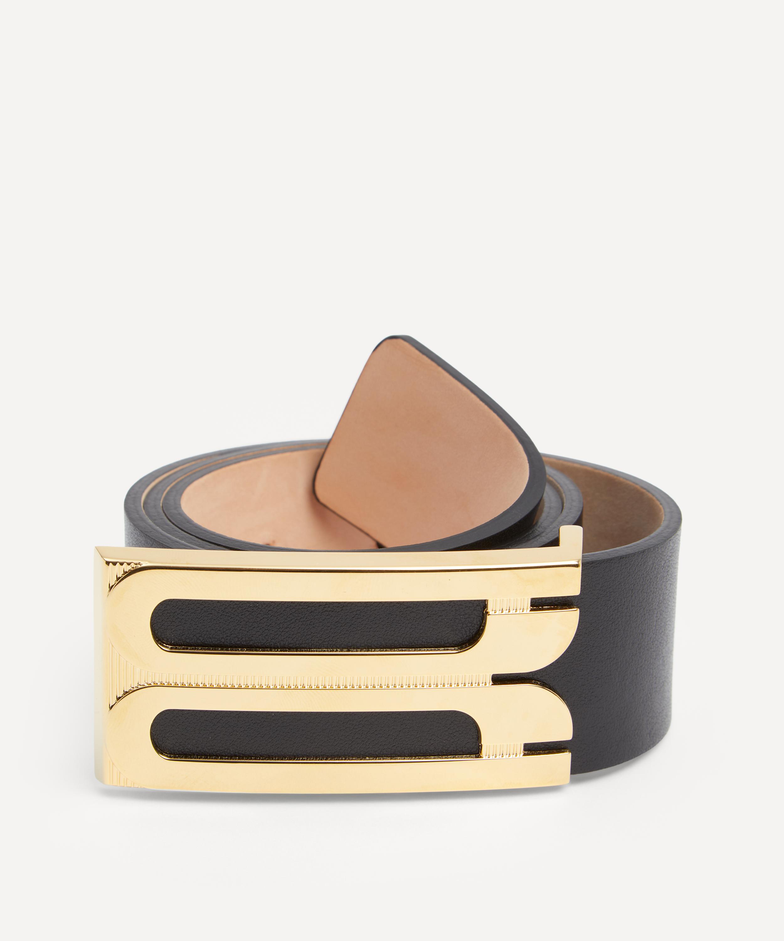 Victoria Beckham - Regular Black Leather Frame Belt