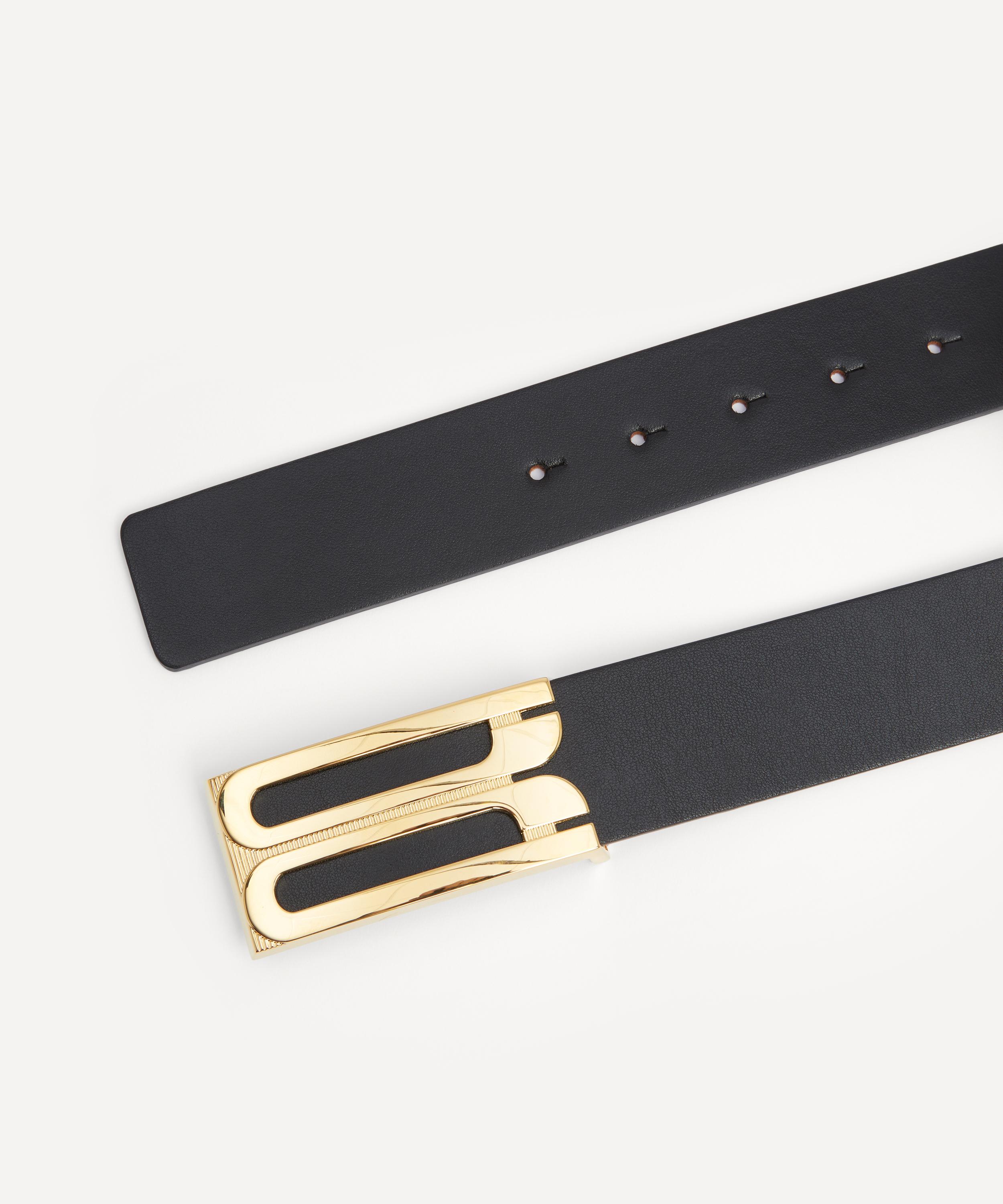 Victoria Beckham - Regular Black Leather Frame Belt image number 1