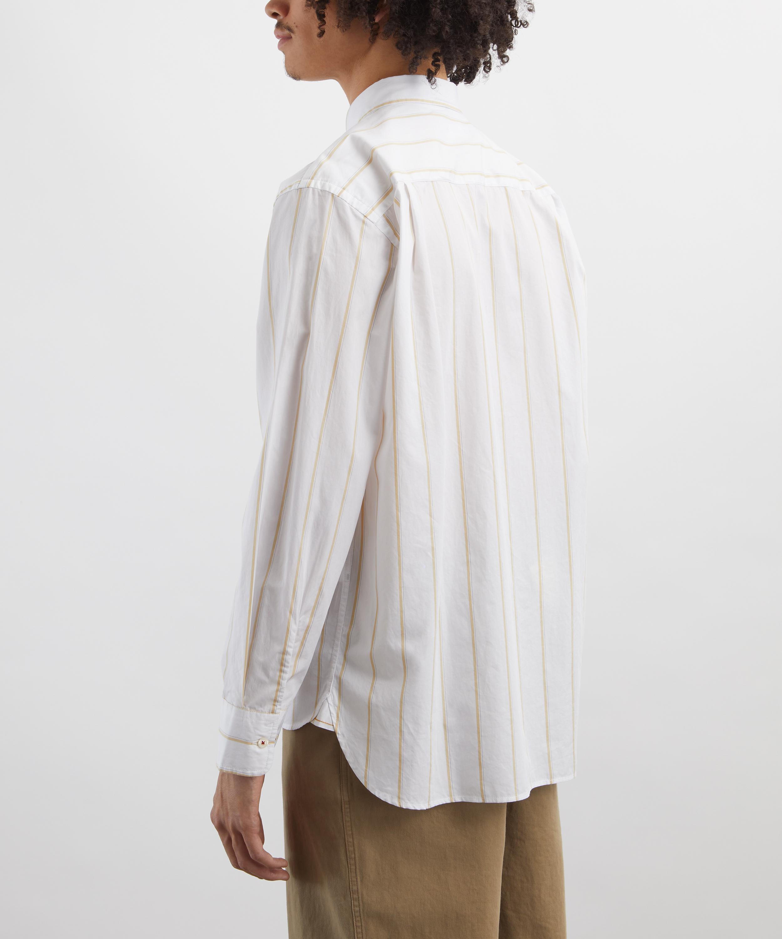 Universal Works - White Office Stripe Square Pocket Shirt image number 3