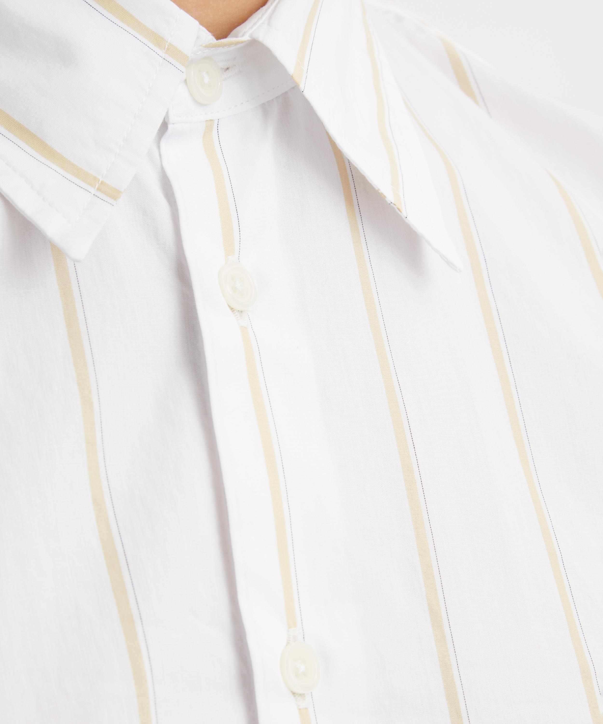 Universal Works - White Office Stripe Square Pocket Shirt image number 4