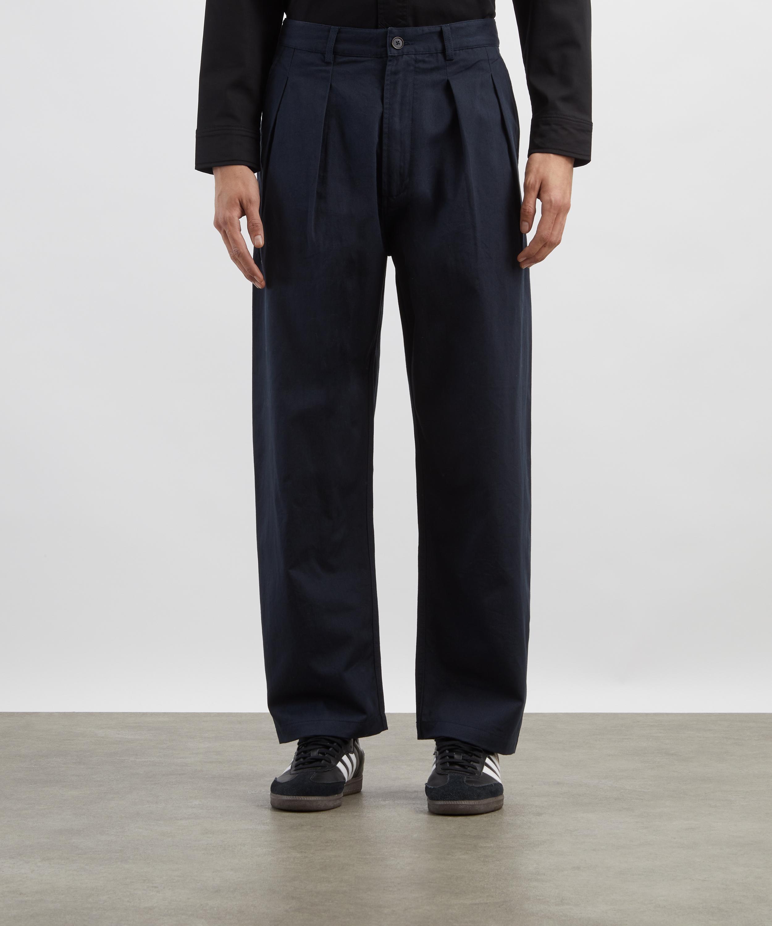 Universal Works - Navy Twill Double-Pleat Trousers image number 2