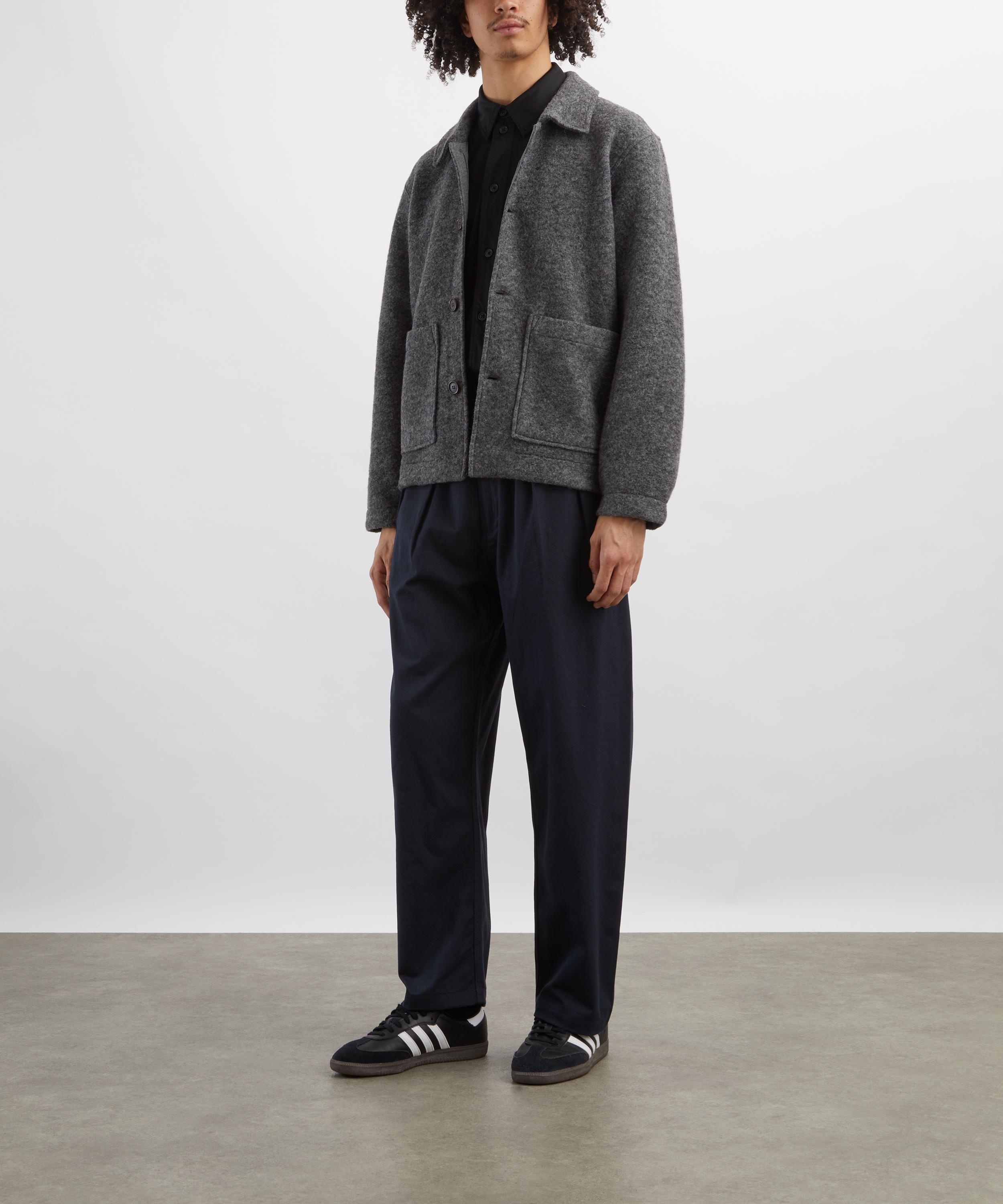 Universal Works - Grey Marl Wool Fleece Rams Jacket image number 1