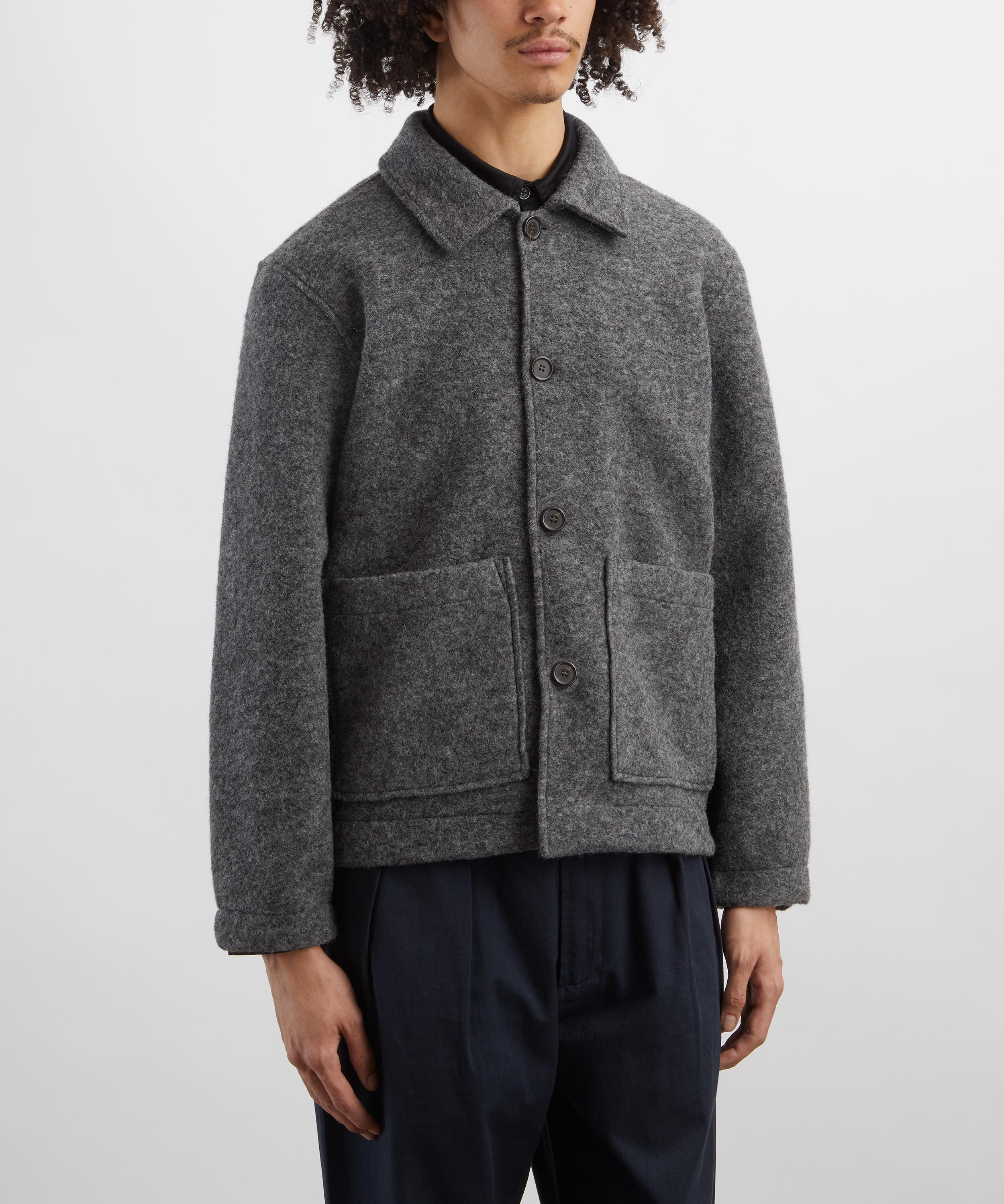 Universal Works - Grey Marl Wool Fleece Rams Jacket image number 2