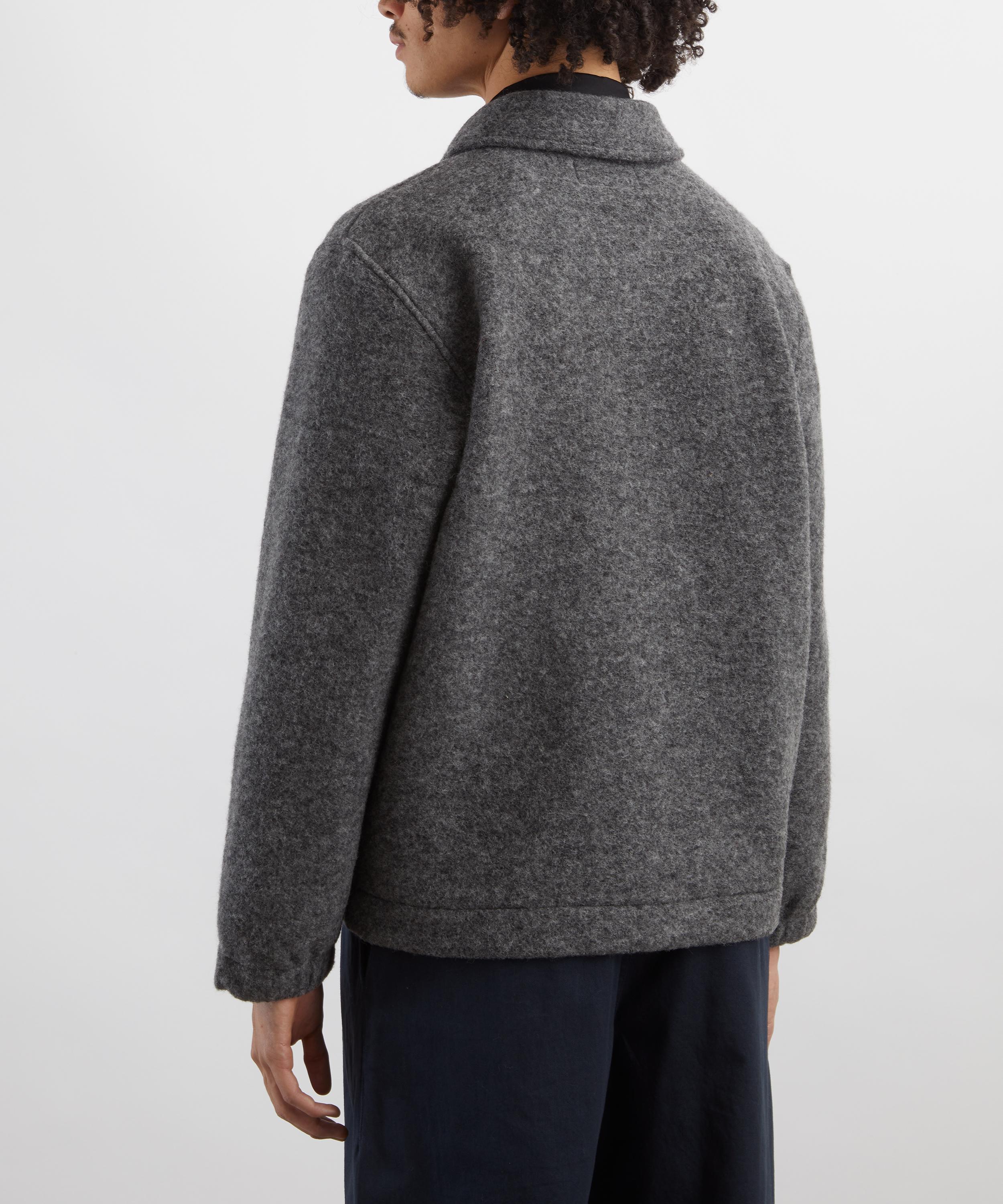 Universal Works - Grey Marl Wool Fleece Rams Jacket image number 3