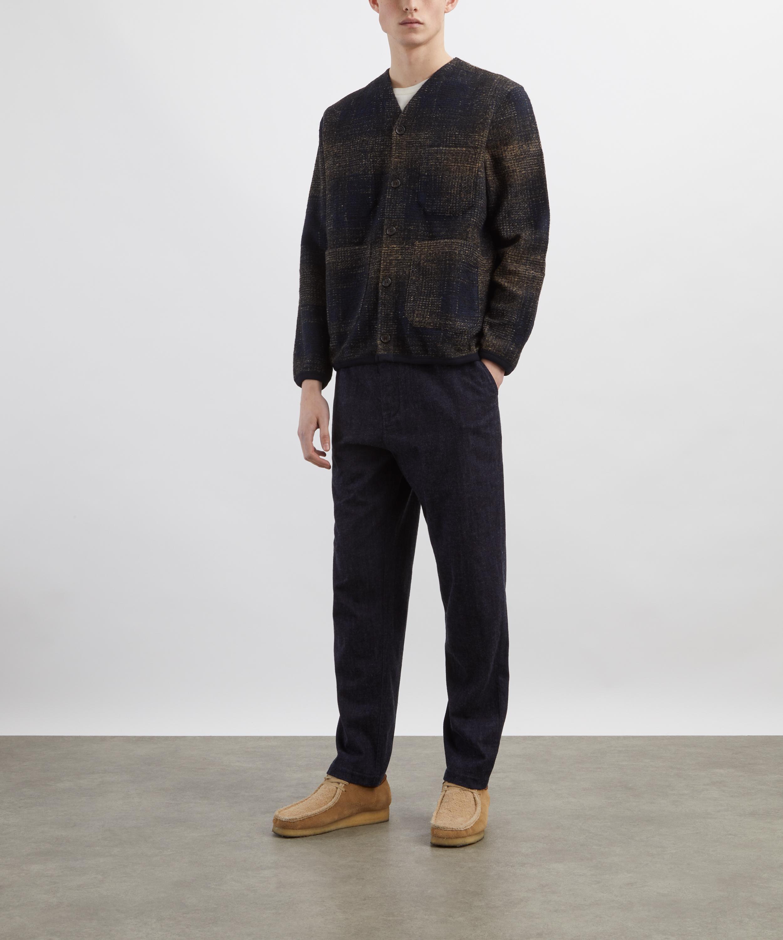 Universal Works - Navy Marble Fleece Cardigan image number 1