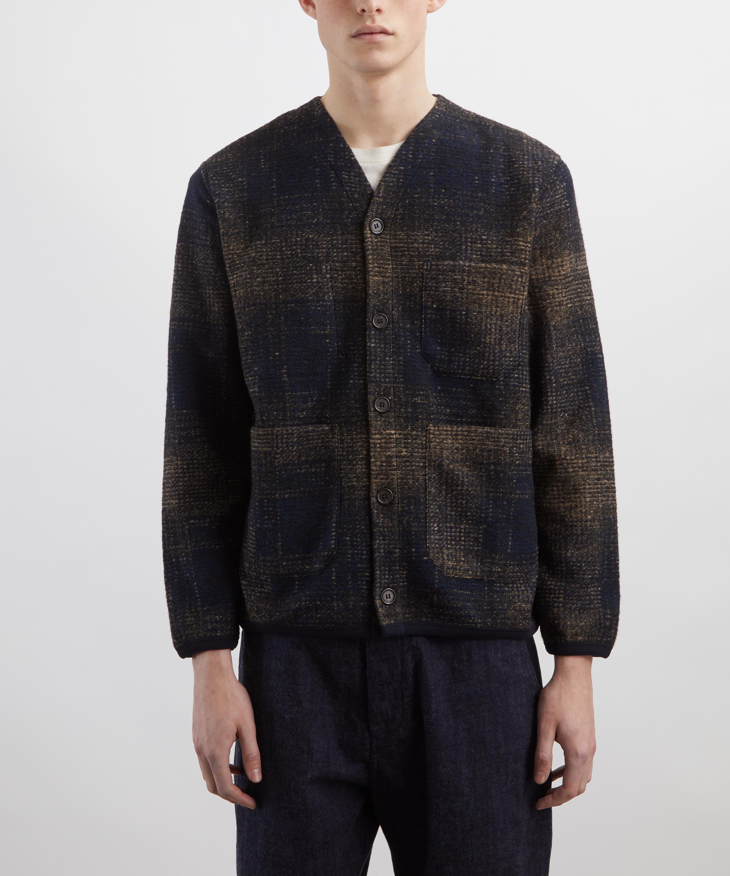Universal Works - Navy Marble Fleece Cardigan image number 2
