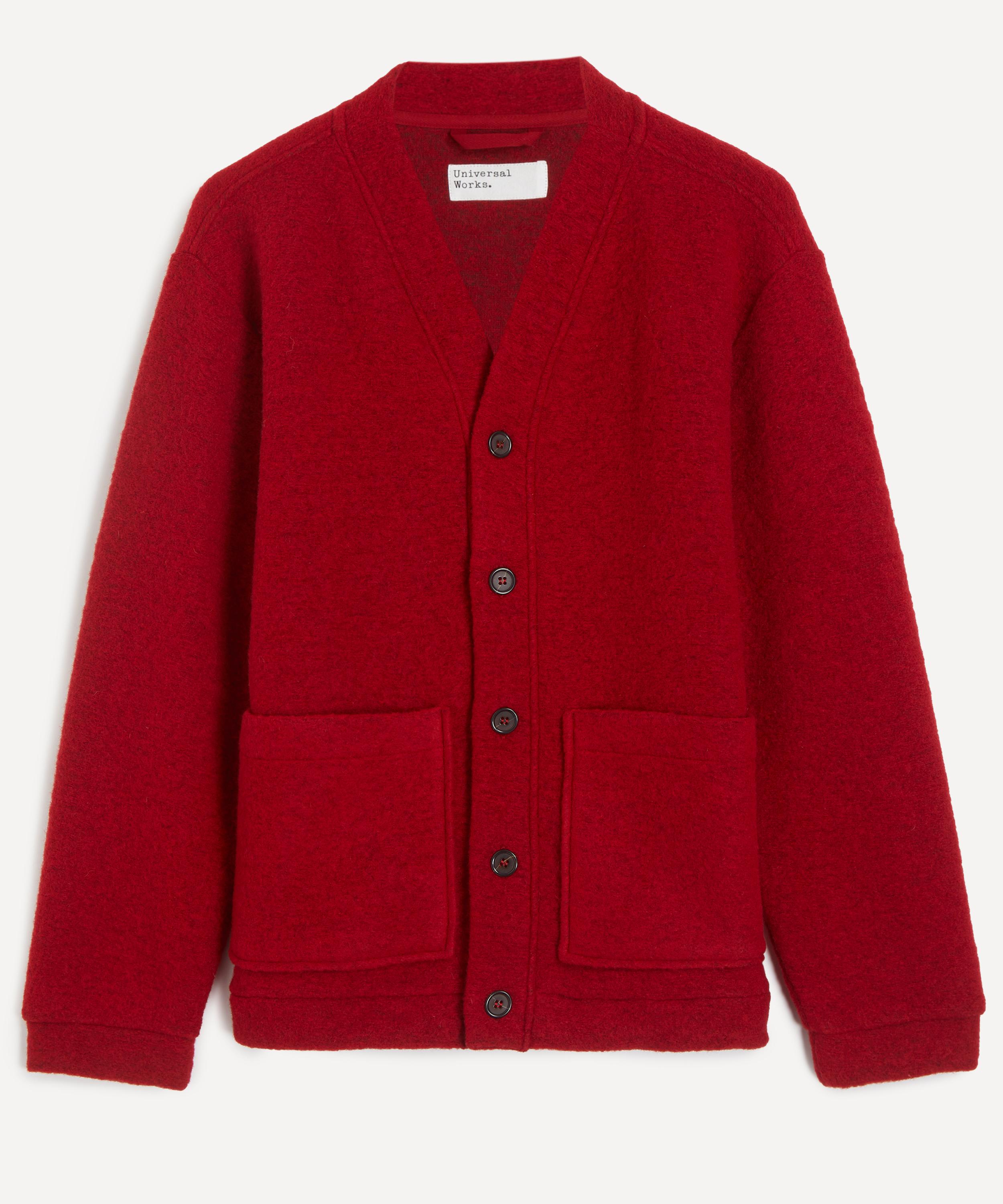 Universal Works - Red Wool Fleece Avance Cardigan