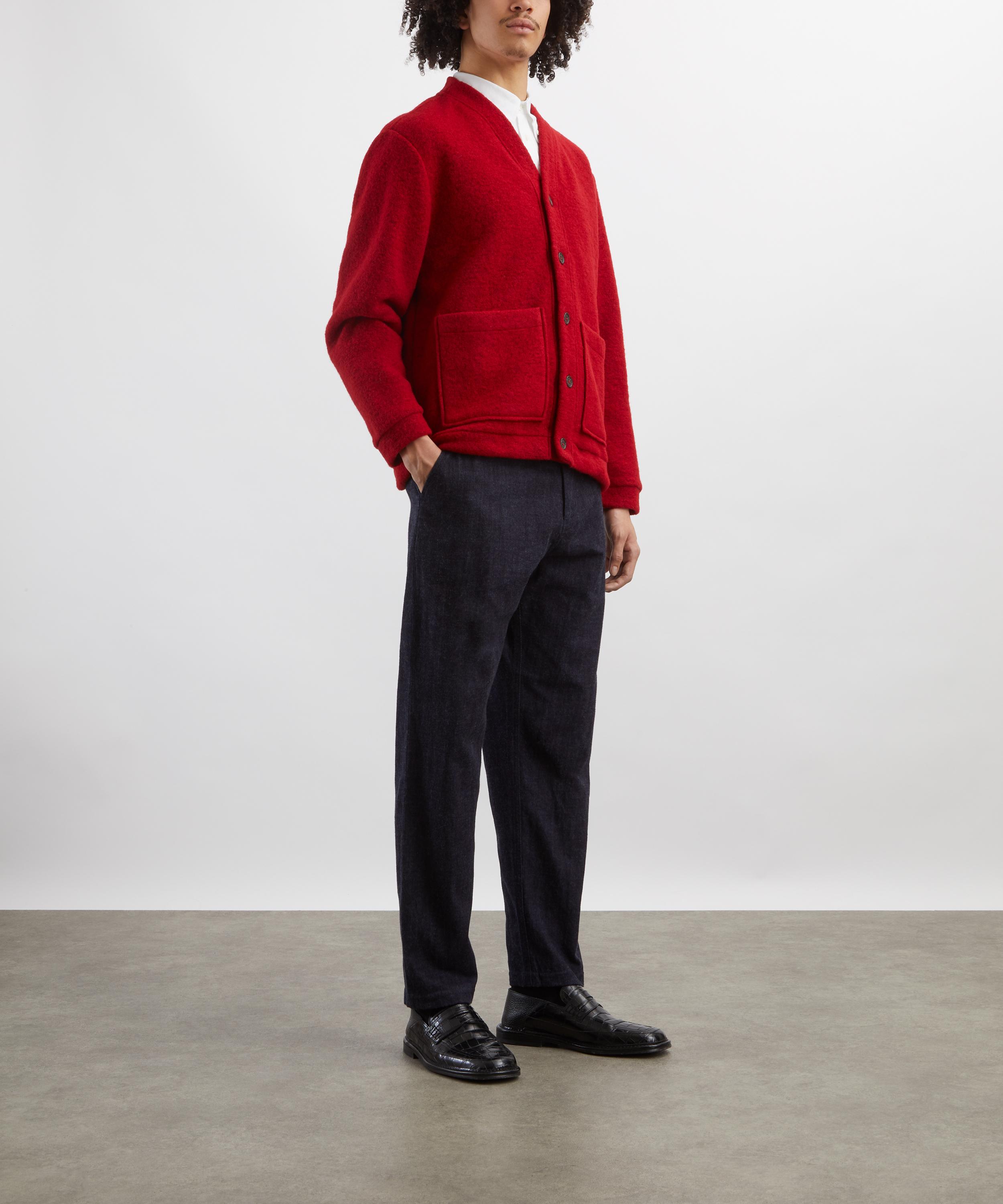 Universal Works - Red Wool Fleece Avance Cardigan image number 1