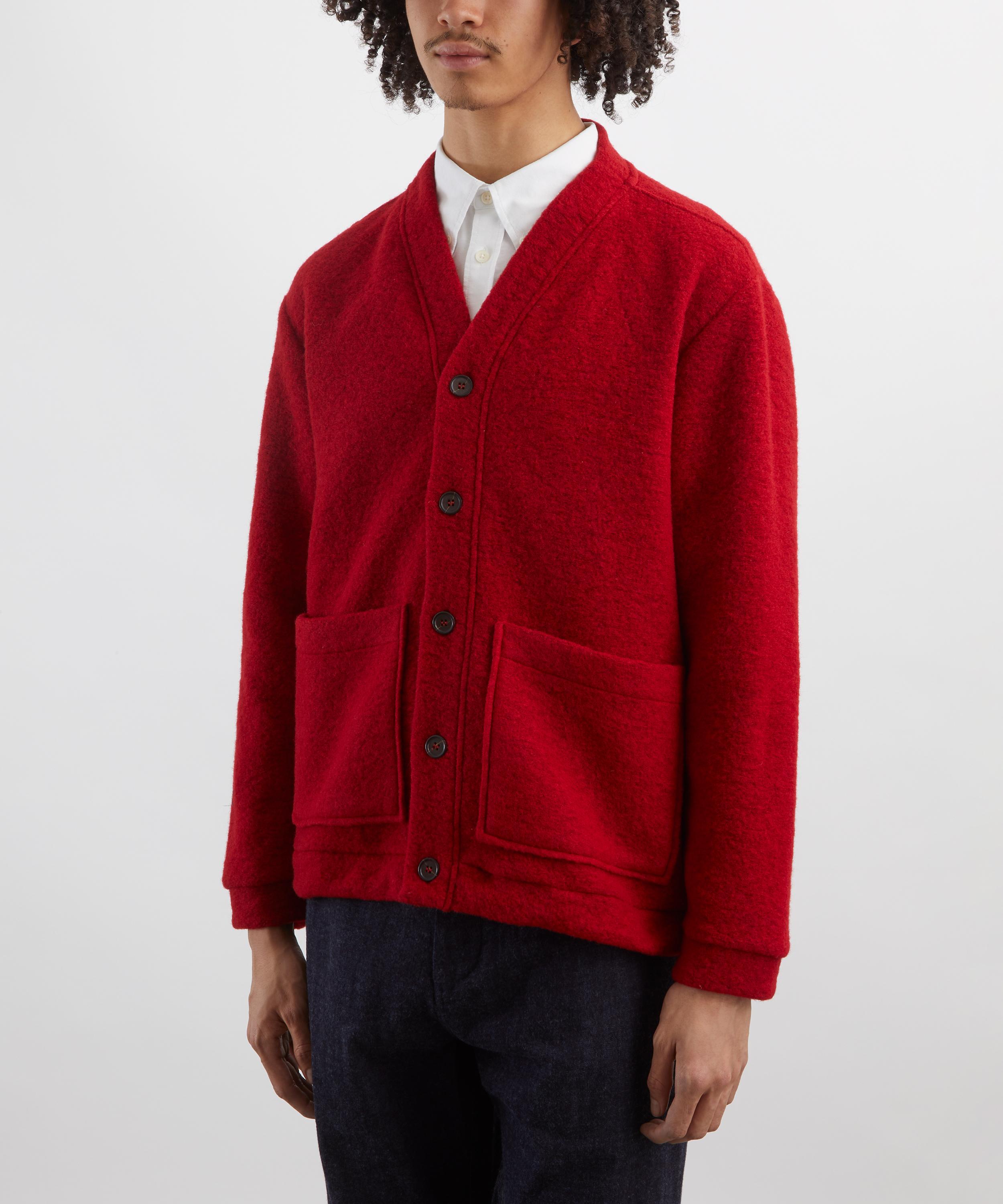 Universal Works - Red Wool Fleece Avance Cardigan image number 2