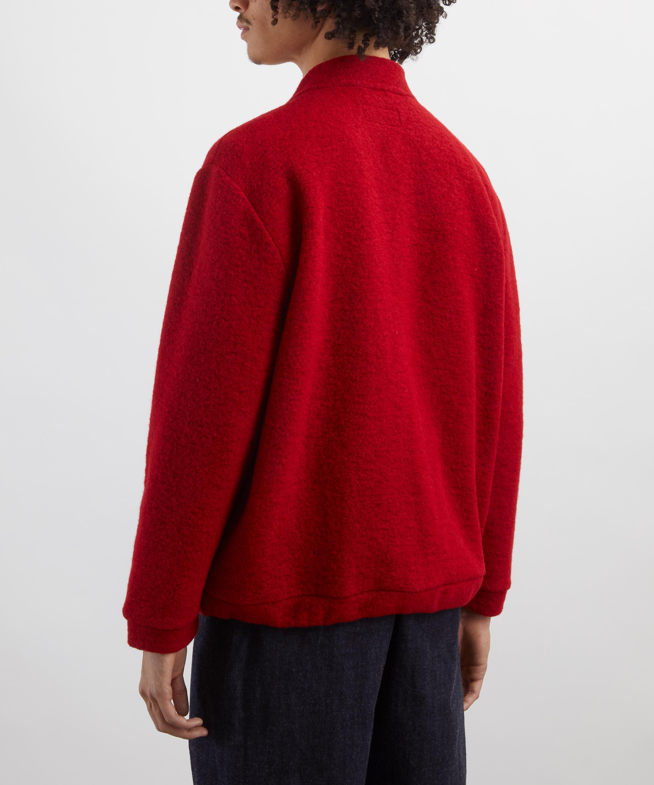 Universal Works - Red Wool Fleece Avance Cardigan image number 3