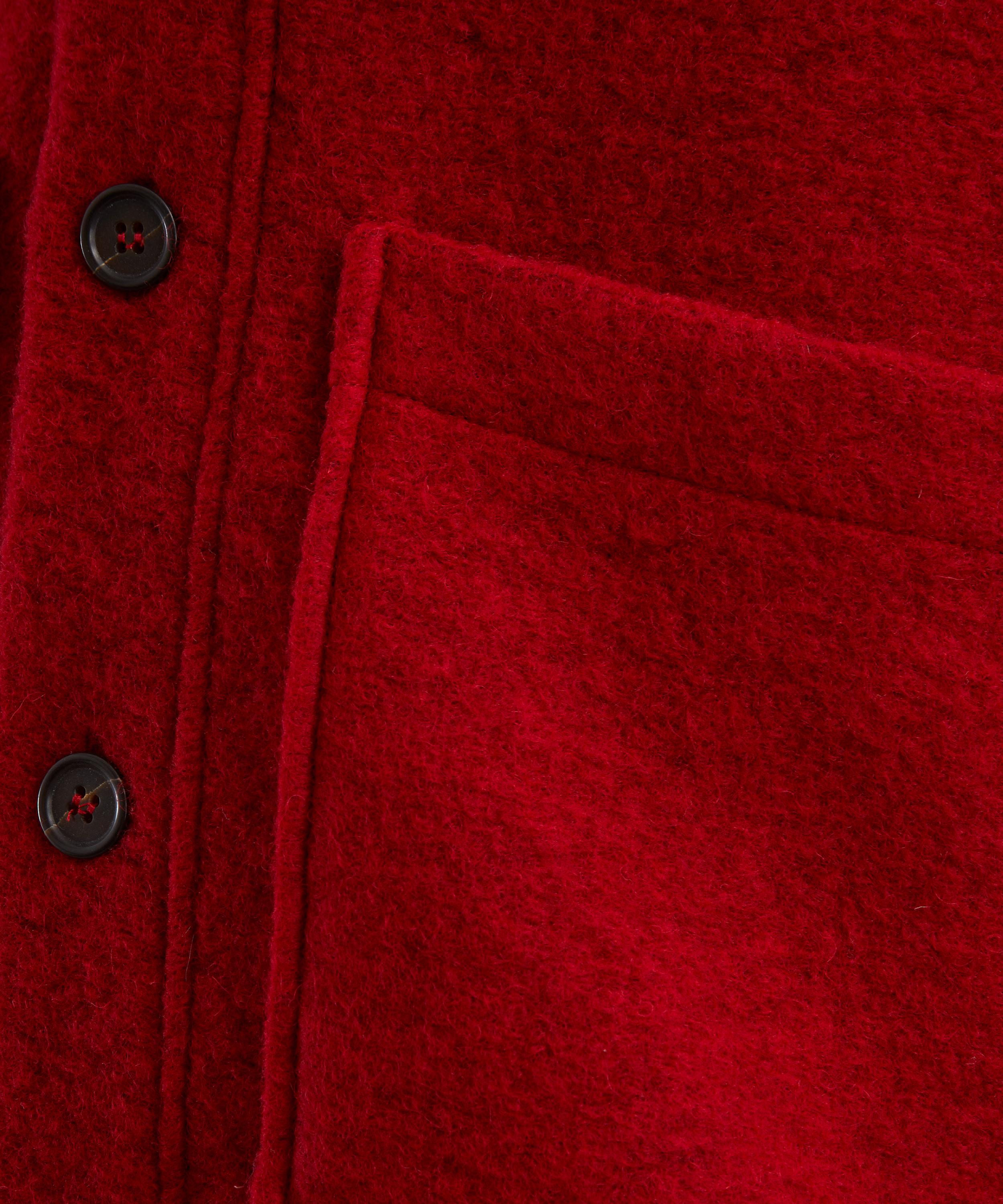 Universal Works - Red Wool Fleece Avance Cardigan image number 4