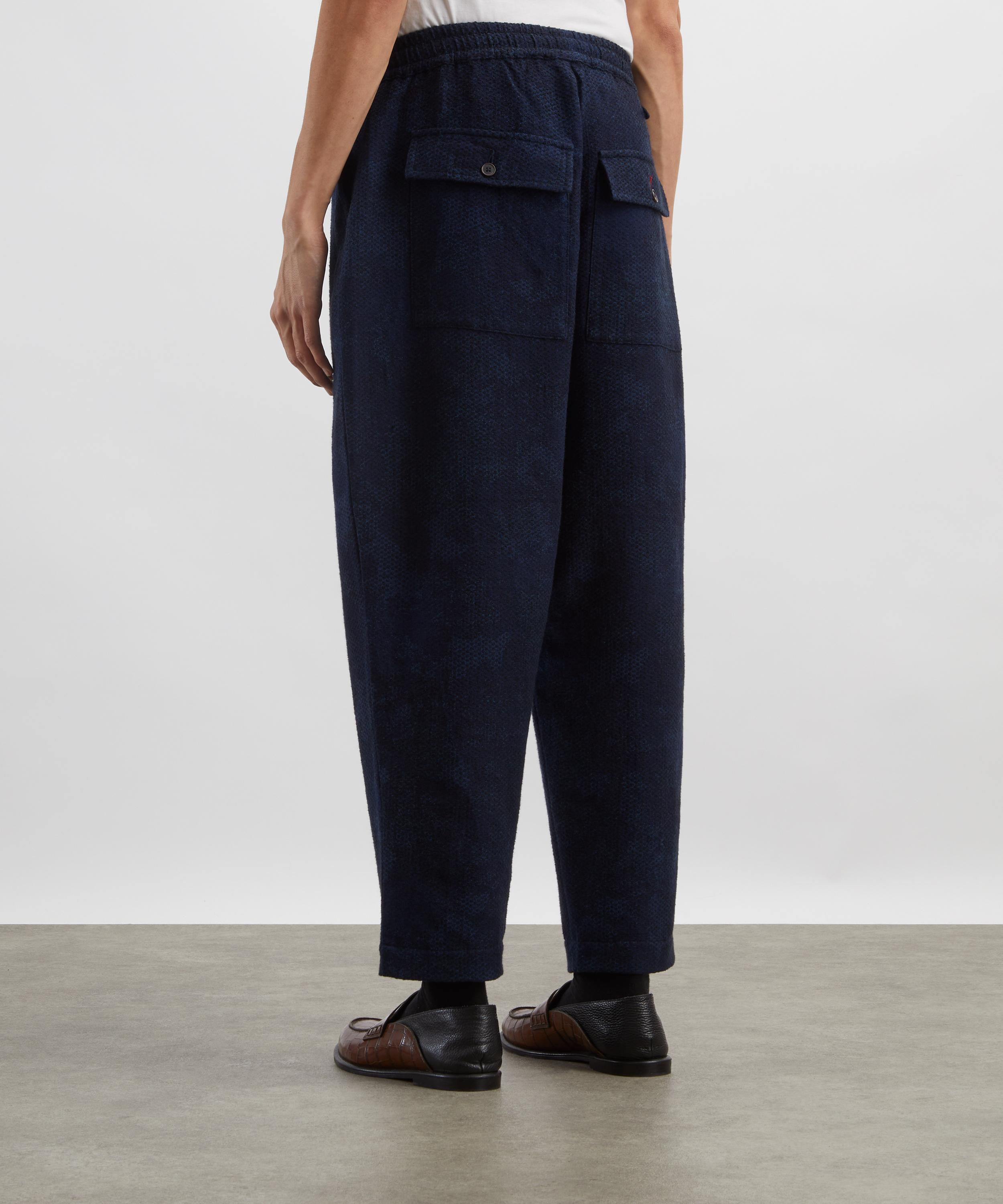 Universal Works - Black-Indigo Denim Camo Braga Trousers image number 3