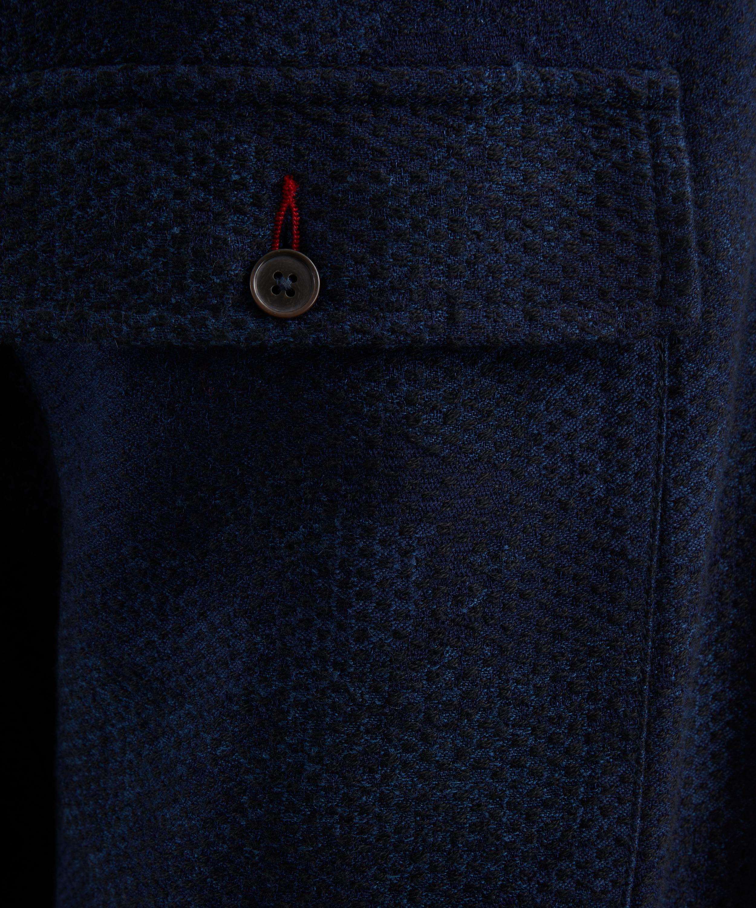 Universal Works - Black-Indigo Denim Camo Braga Trousers image number 4