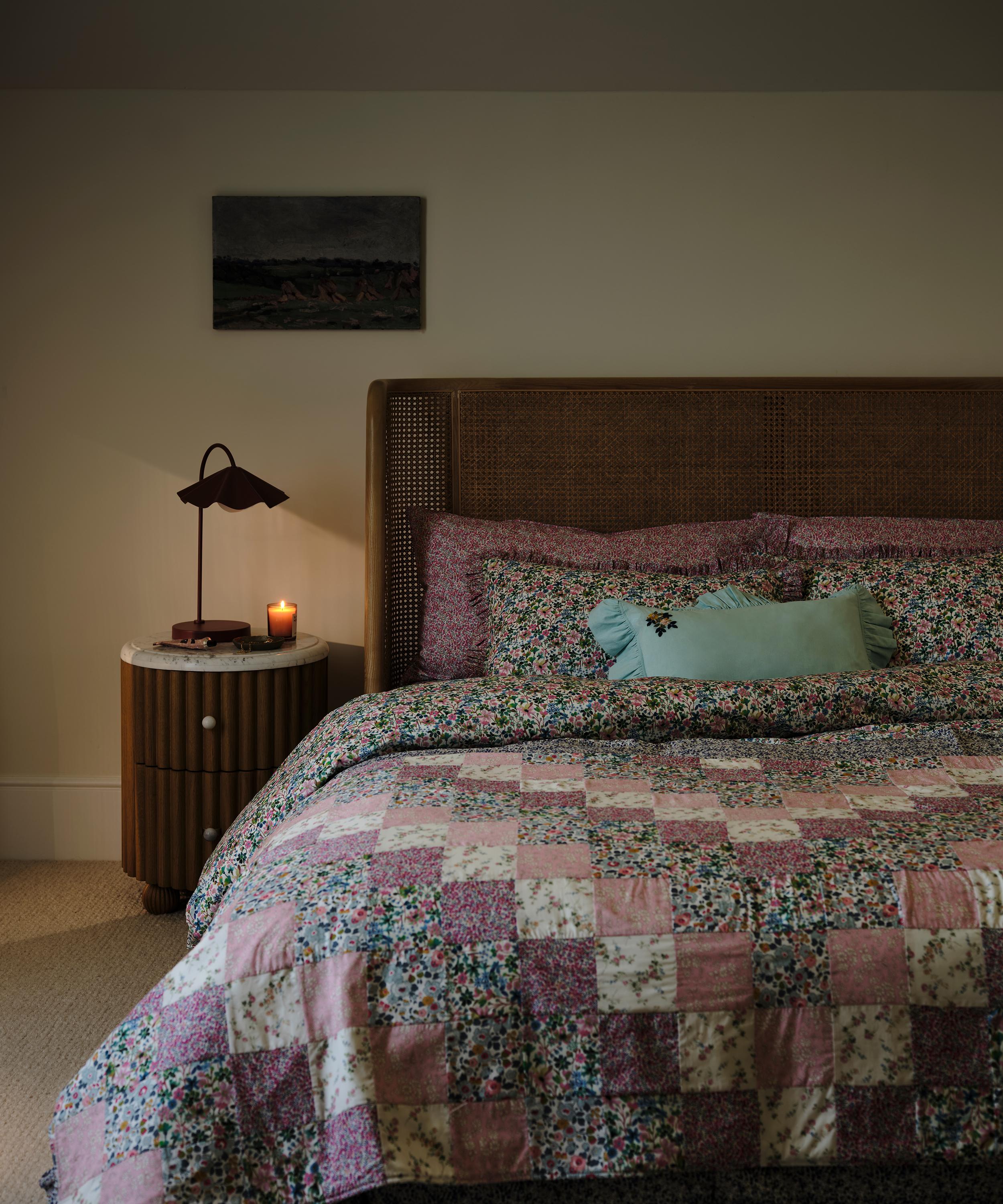 Coco & Wolf - Augusta Embroidered Ruffled Oblong Cushion image number 1