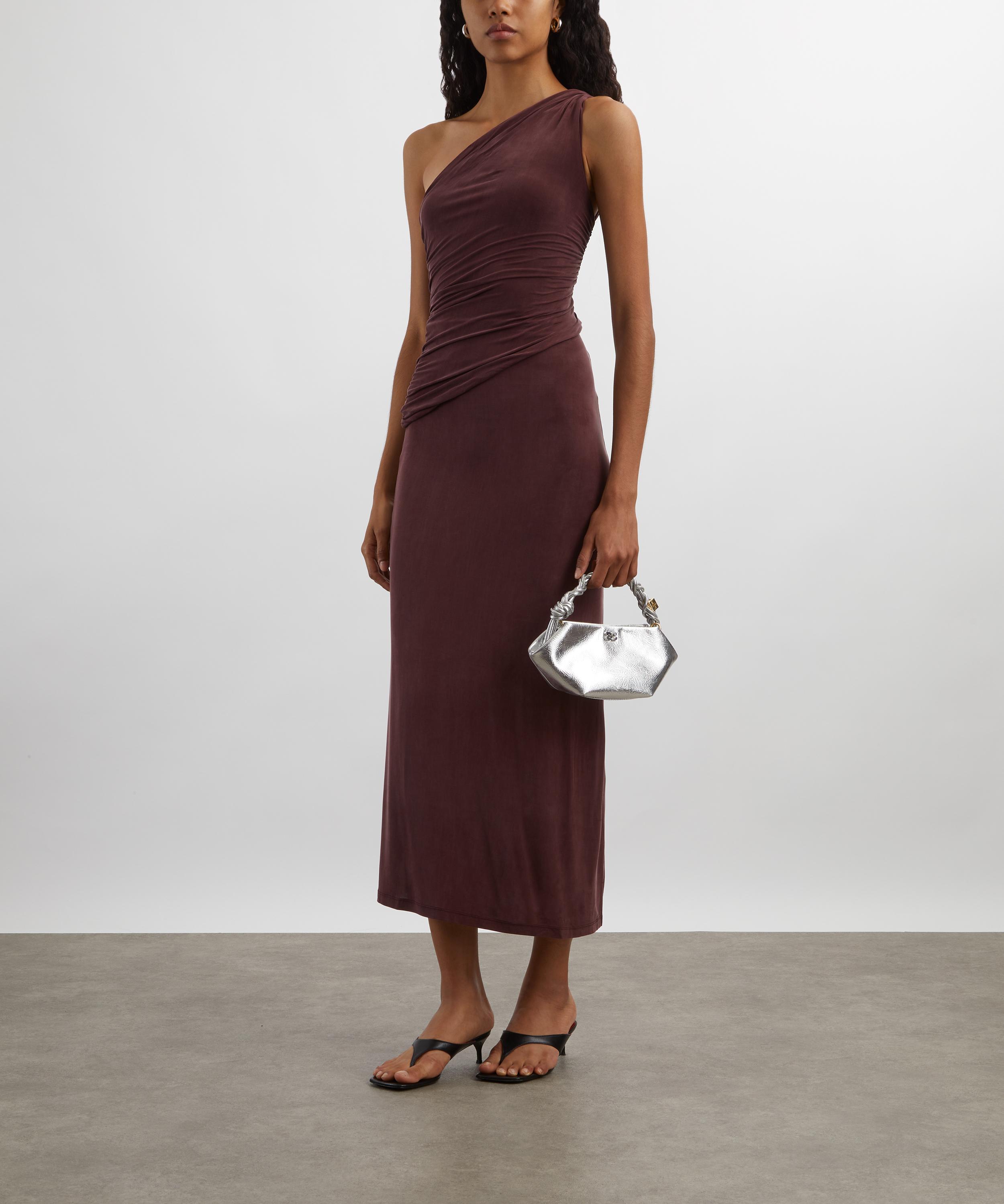 Peachy Den - Amelia One-Shoulder Hot Choc Maxi Dress image number 1