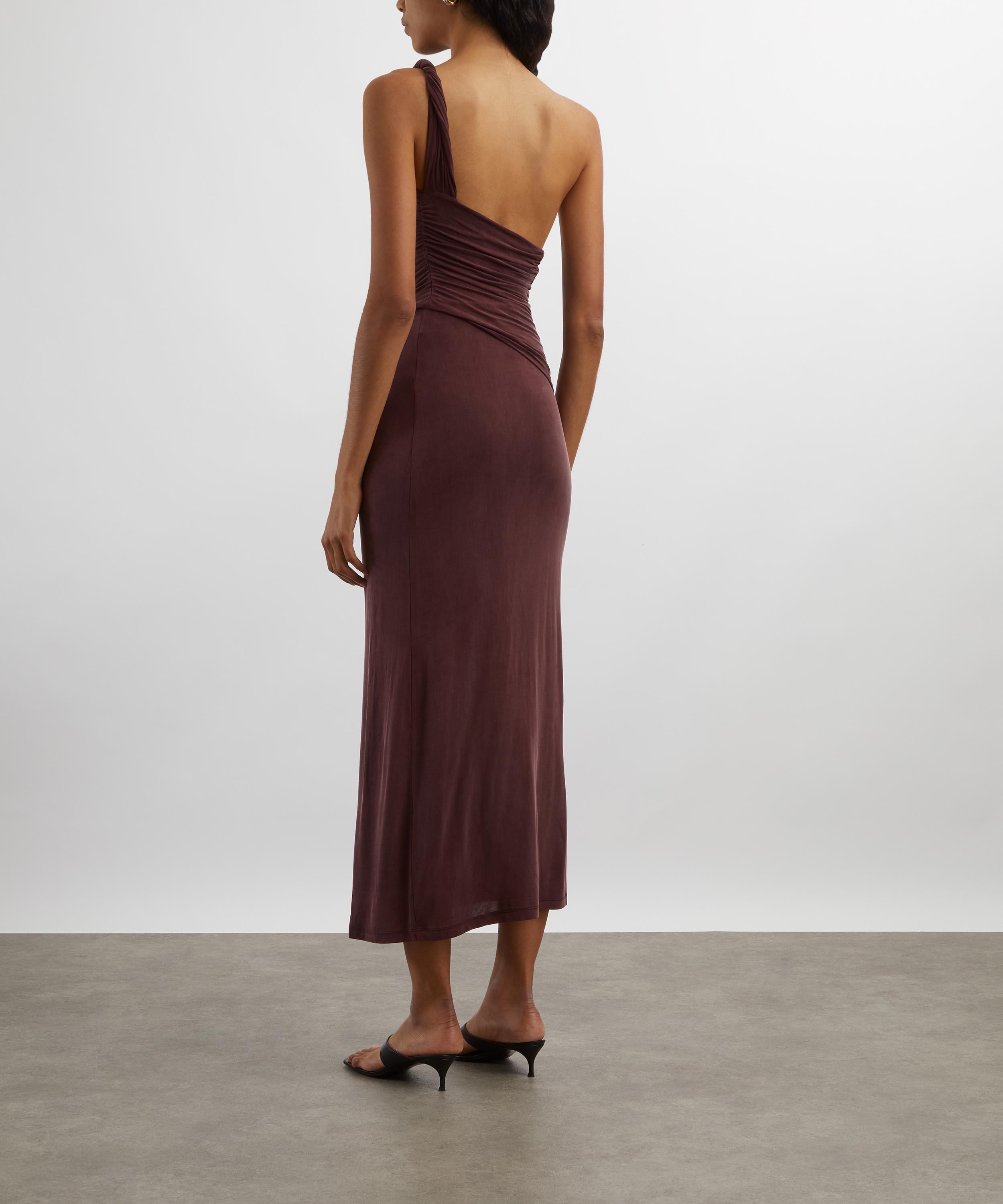 Peachy Den - Amelia One-Shoulder Hot Choc Maxi Dress image number 3