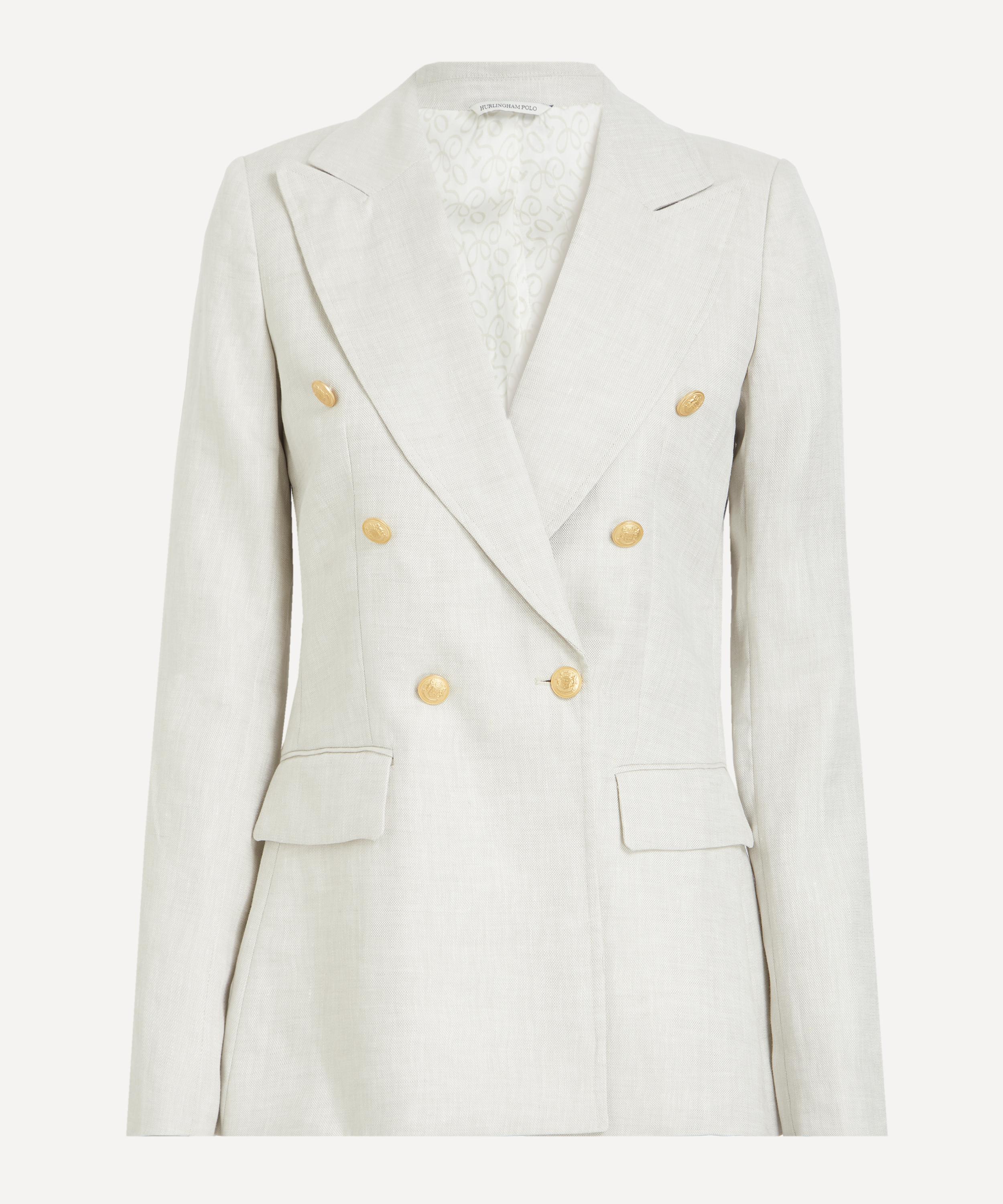 Hurlingham Polo - Rye Linen Double-Breasted Blazer