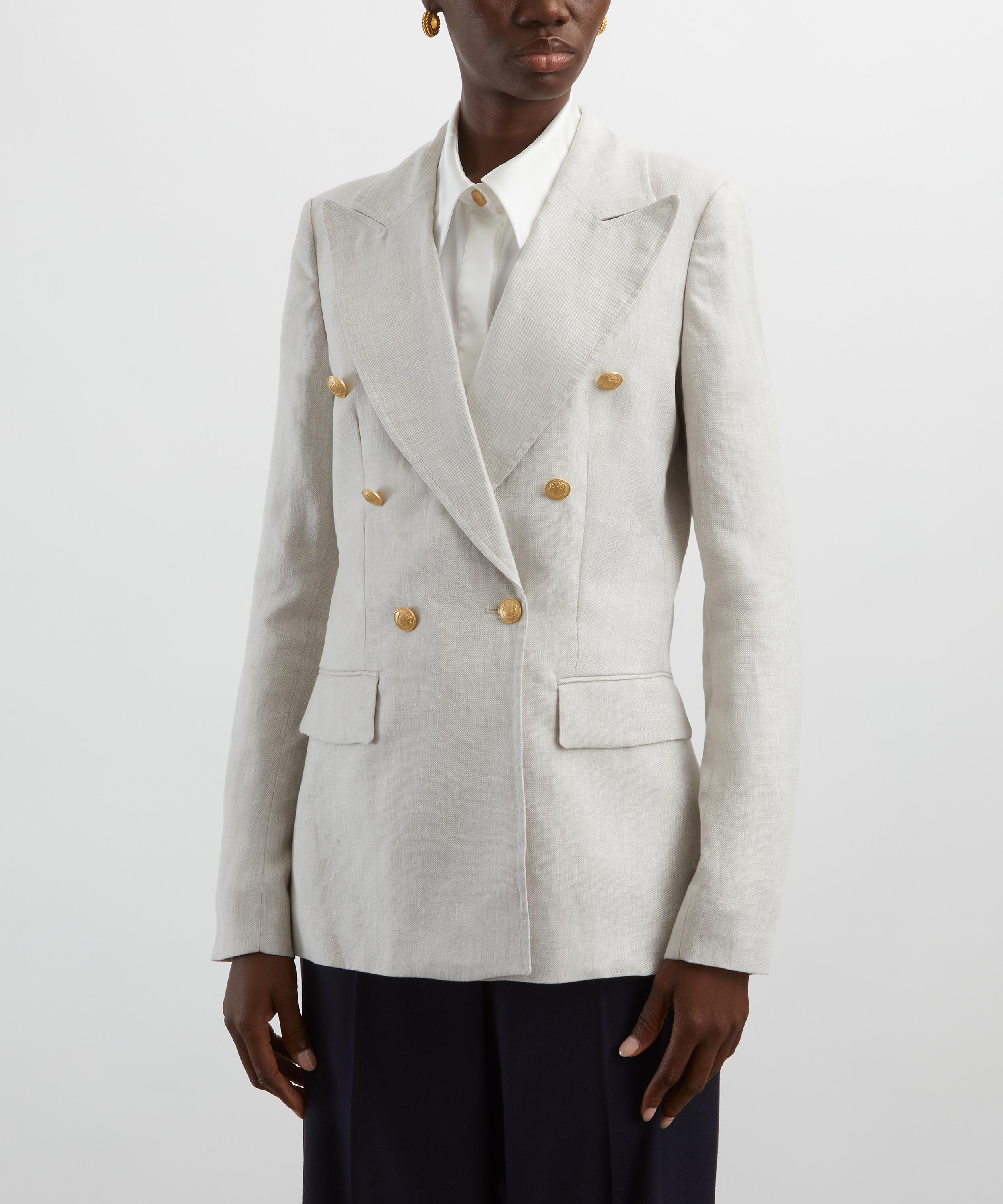 Hurlingham Polo - Rye Linen Double-Breasted Blazer image number 2