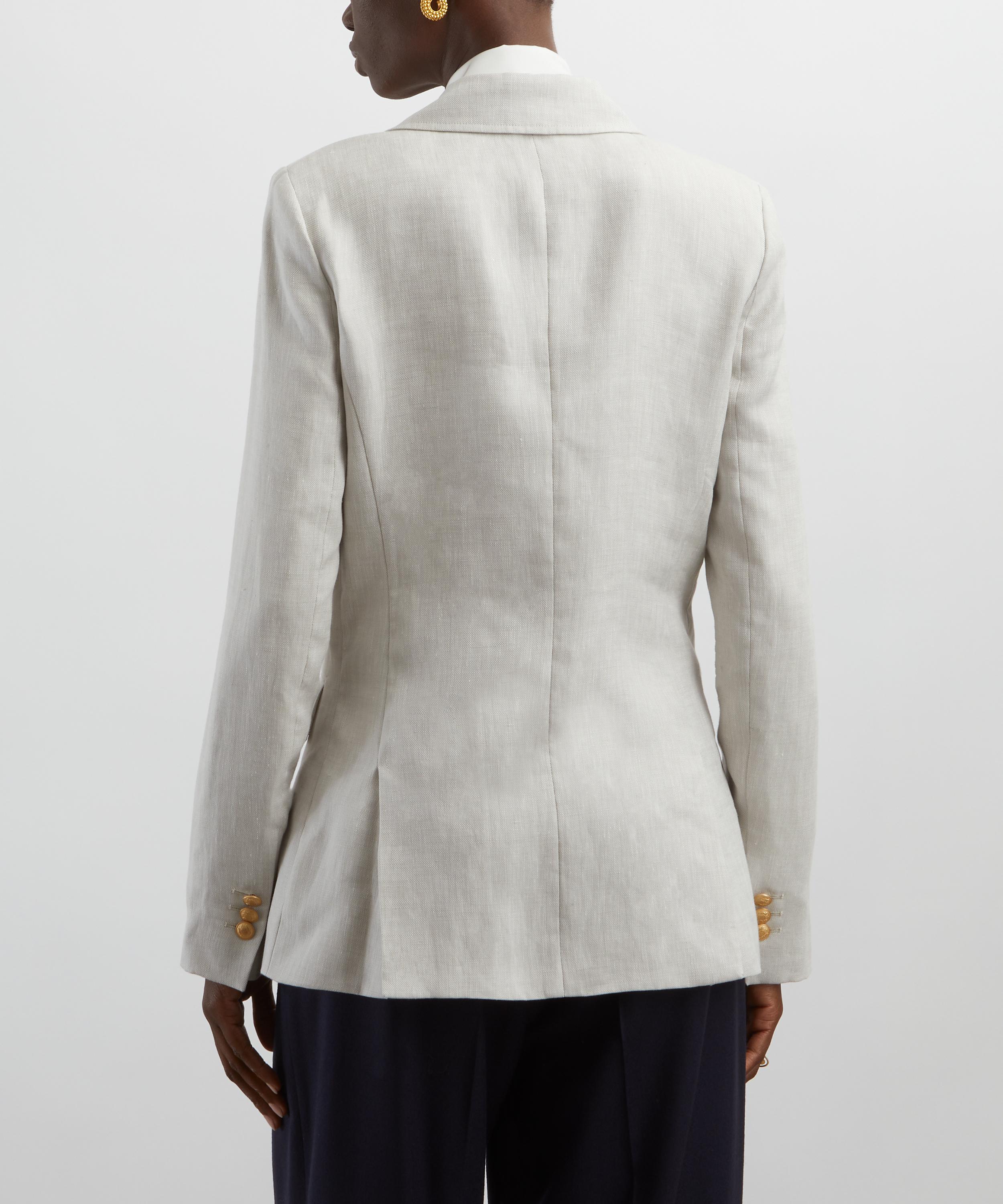 Hurlingham Polo - Rye Linen Double-Breasted Blazer image number 3
