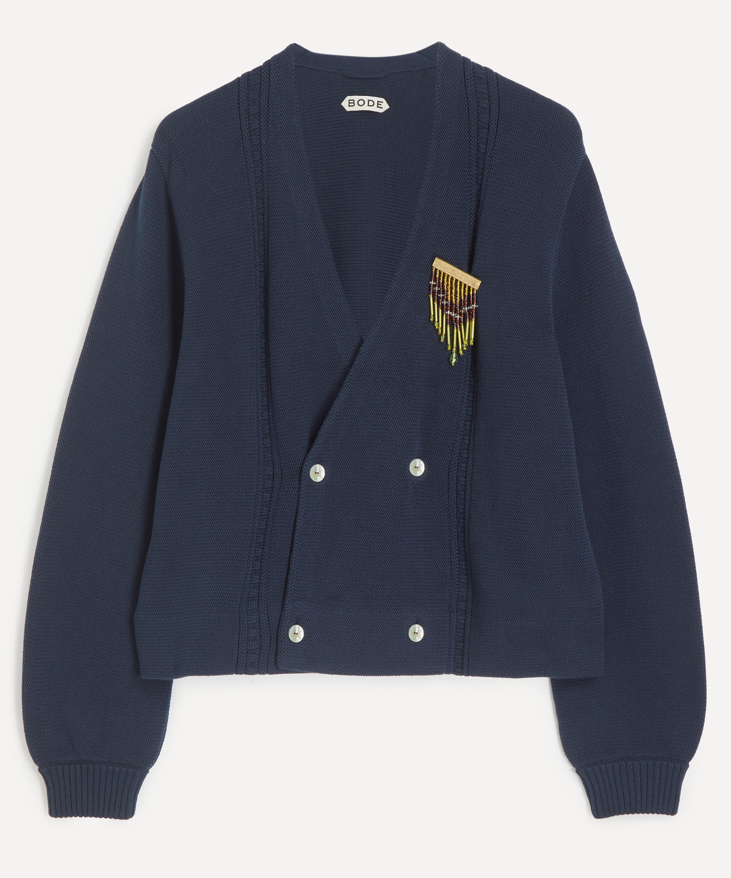 Bode - Navy Double-Breasted Cardigan