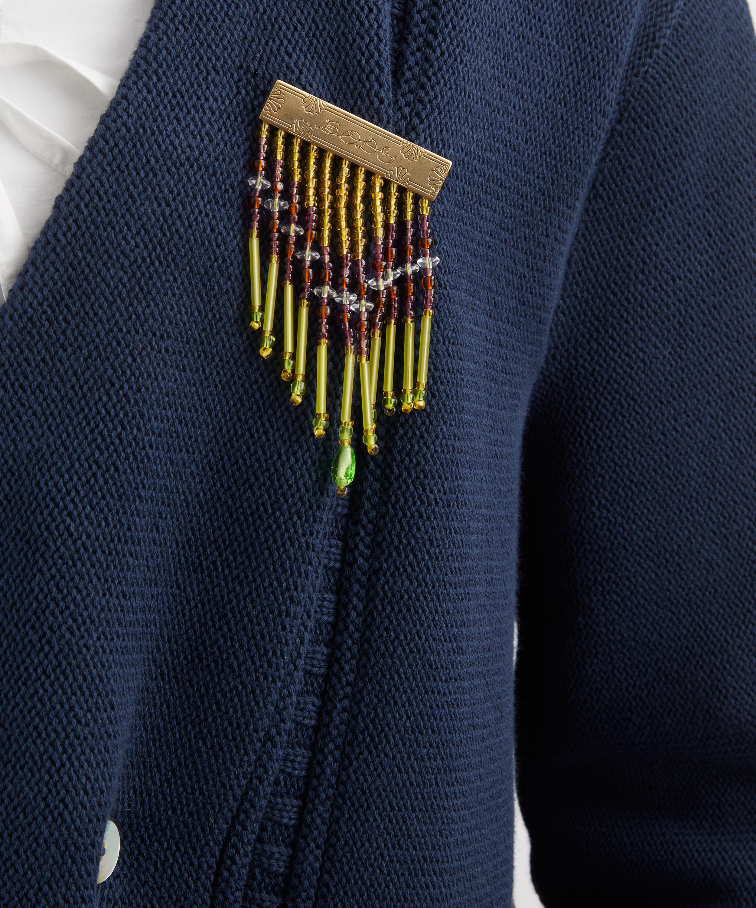 Bode - Navy Double-Breasted Cardigan image number 4