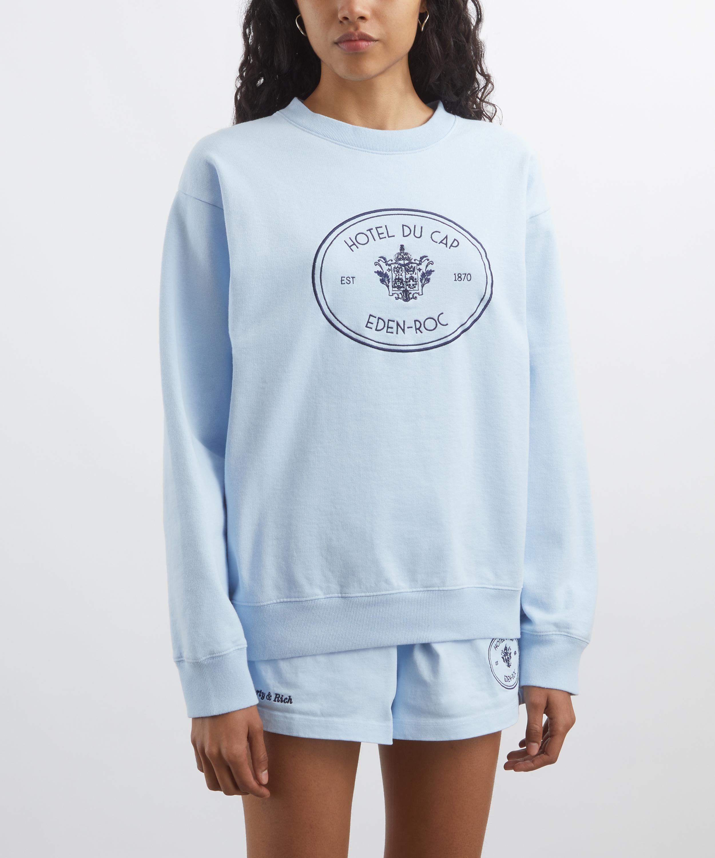 Sporty & Rich - Ciel-Navy Eden Crest Crew-Neck Sweatshirt image number 2