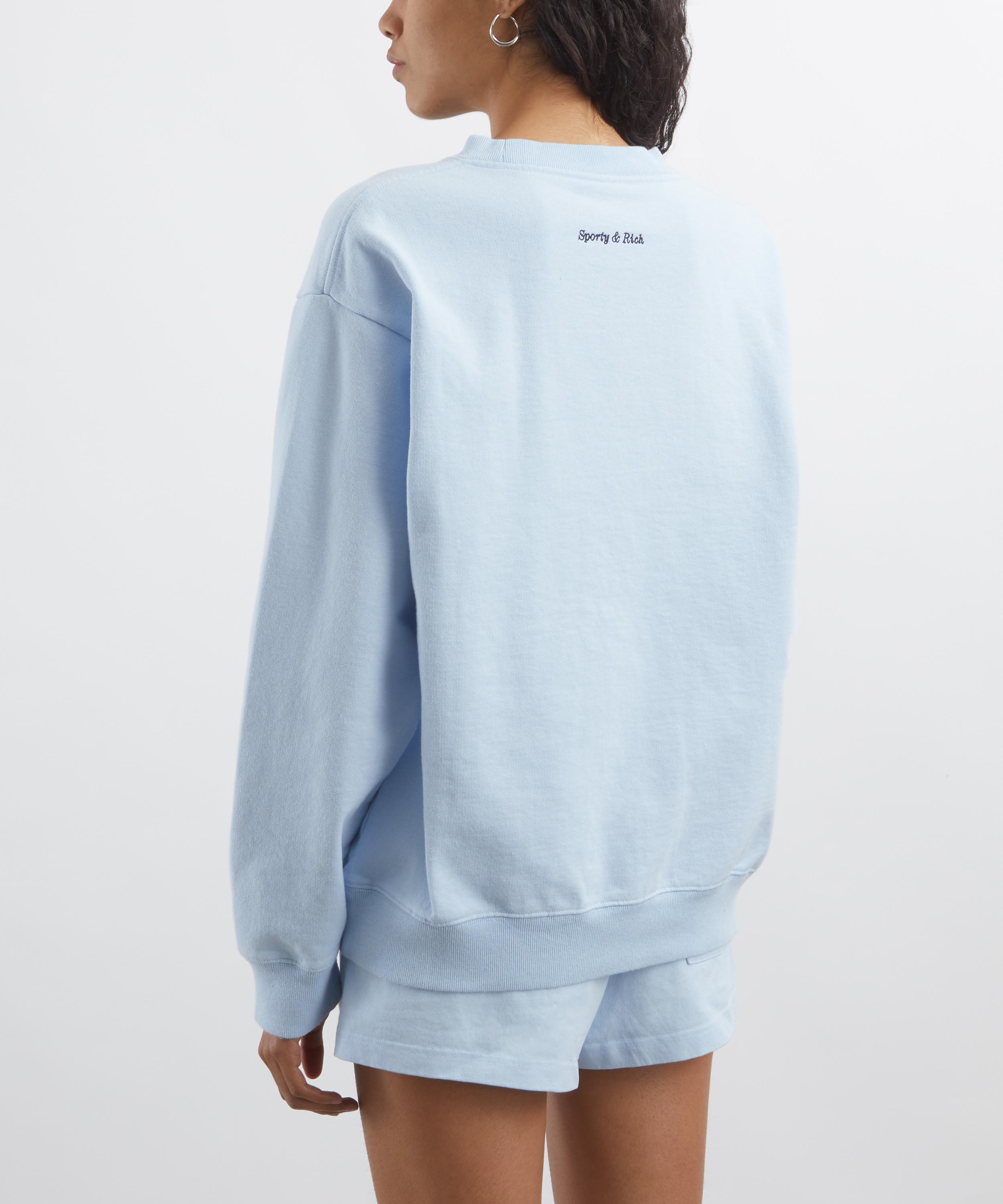 Sporty & Rich - Ciel-Navy Eden Crest Crew-Neck Sweatshirt image number 3