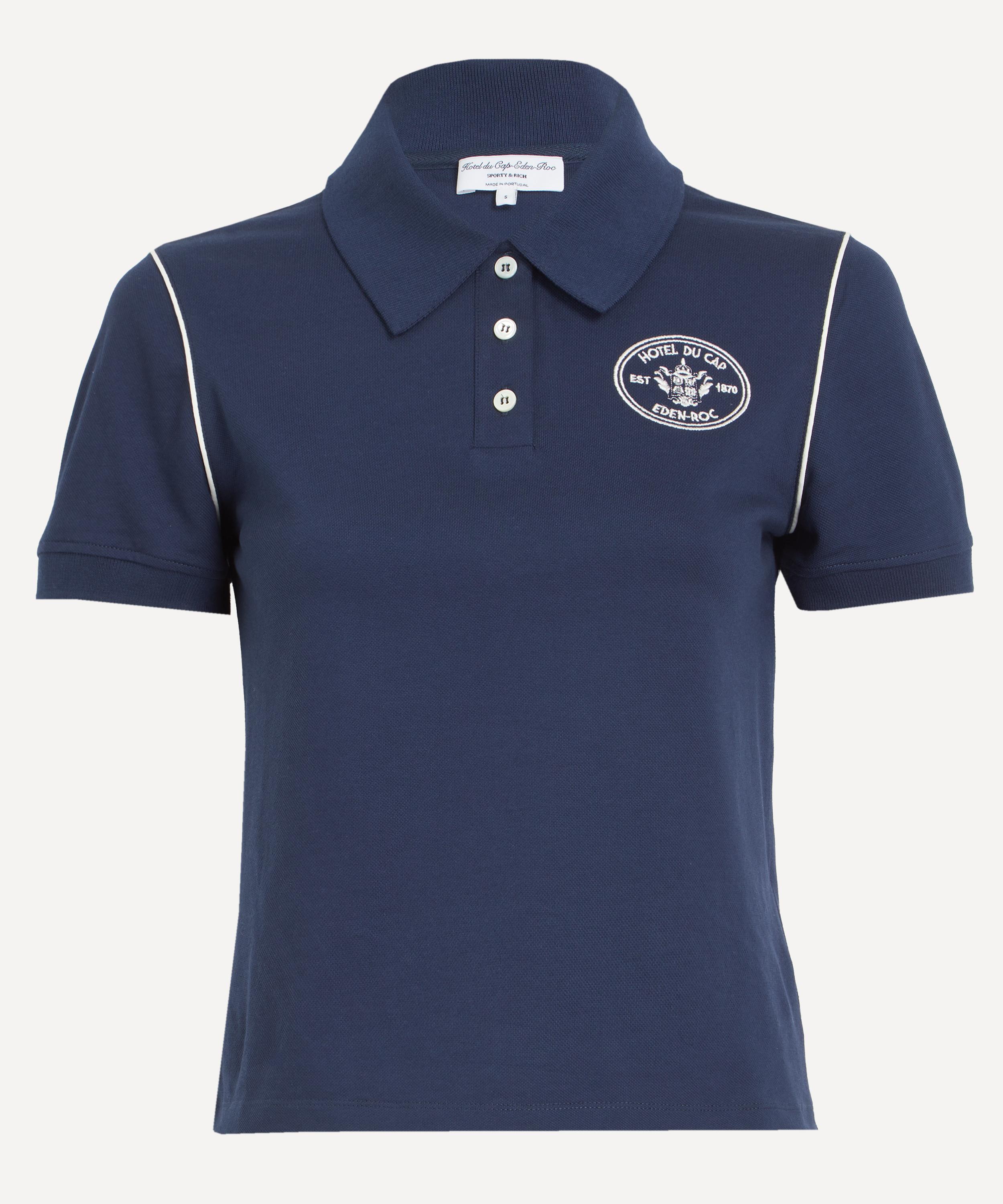 Sporty & Rich - Eden Crest Embroidered Piqué Polo Shirt image number 0