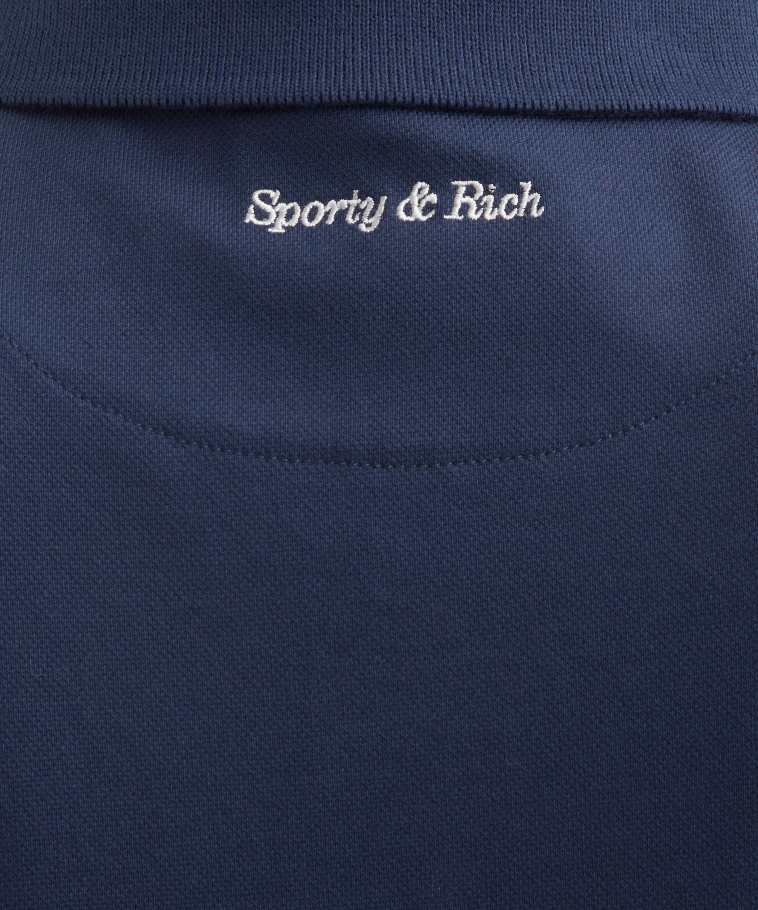 Sporty & Rich - Eden Crest Embroidered Piqué Polo Shirt image number 4