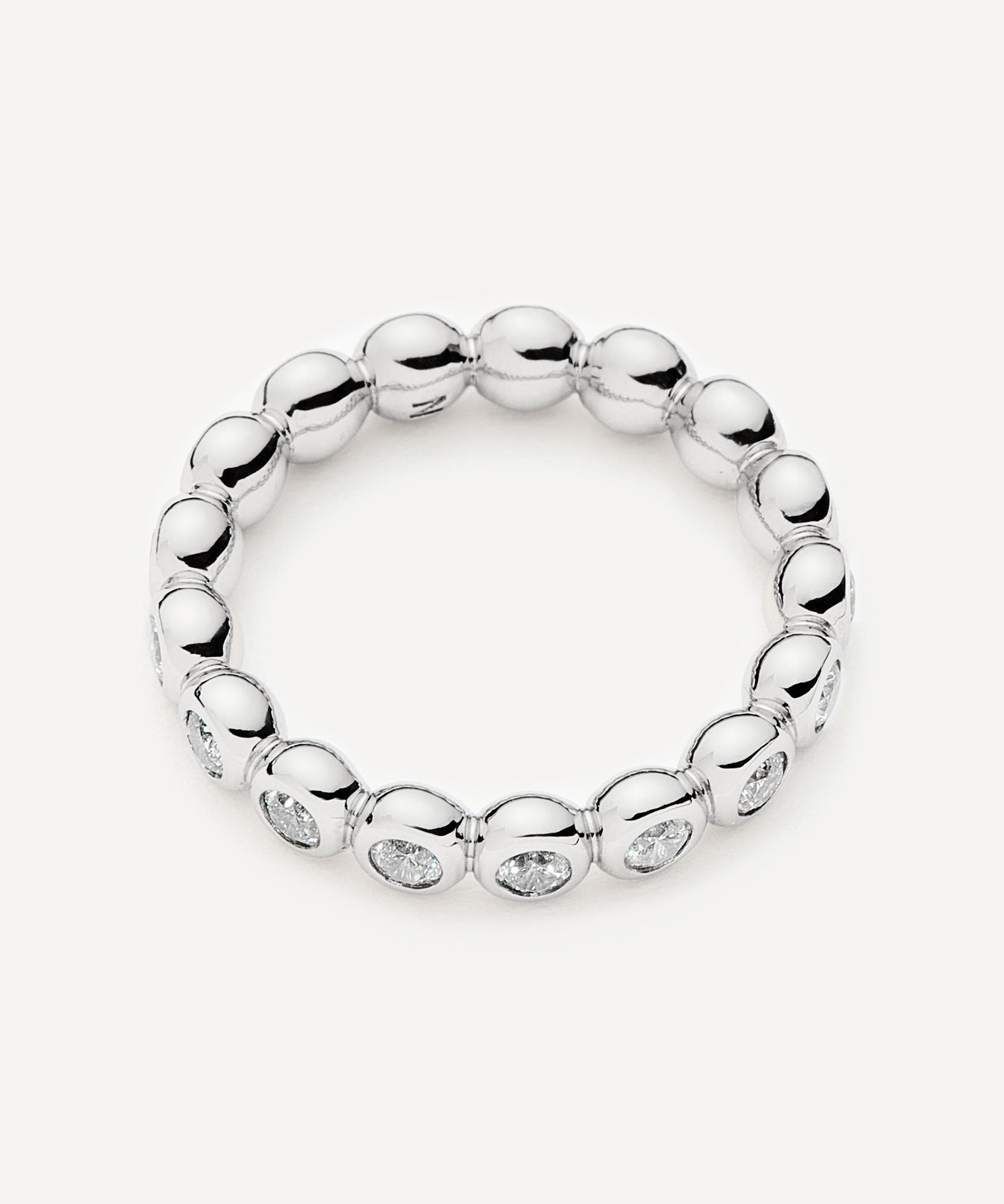 Missoma - Rhodium-Plated Tennis Eternity Stacking Ring image number 1