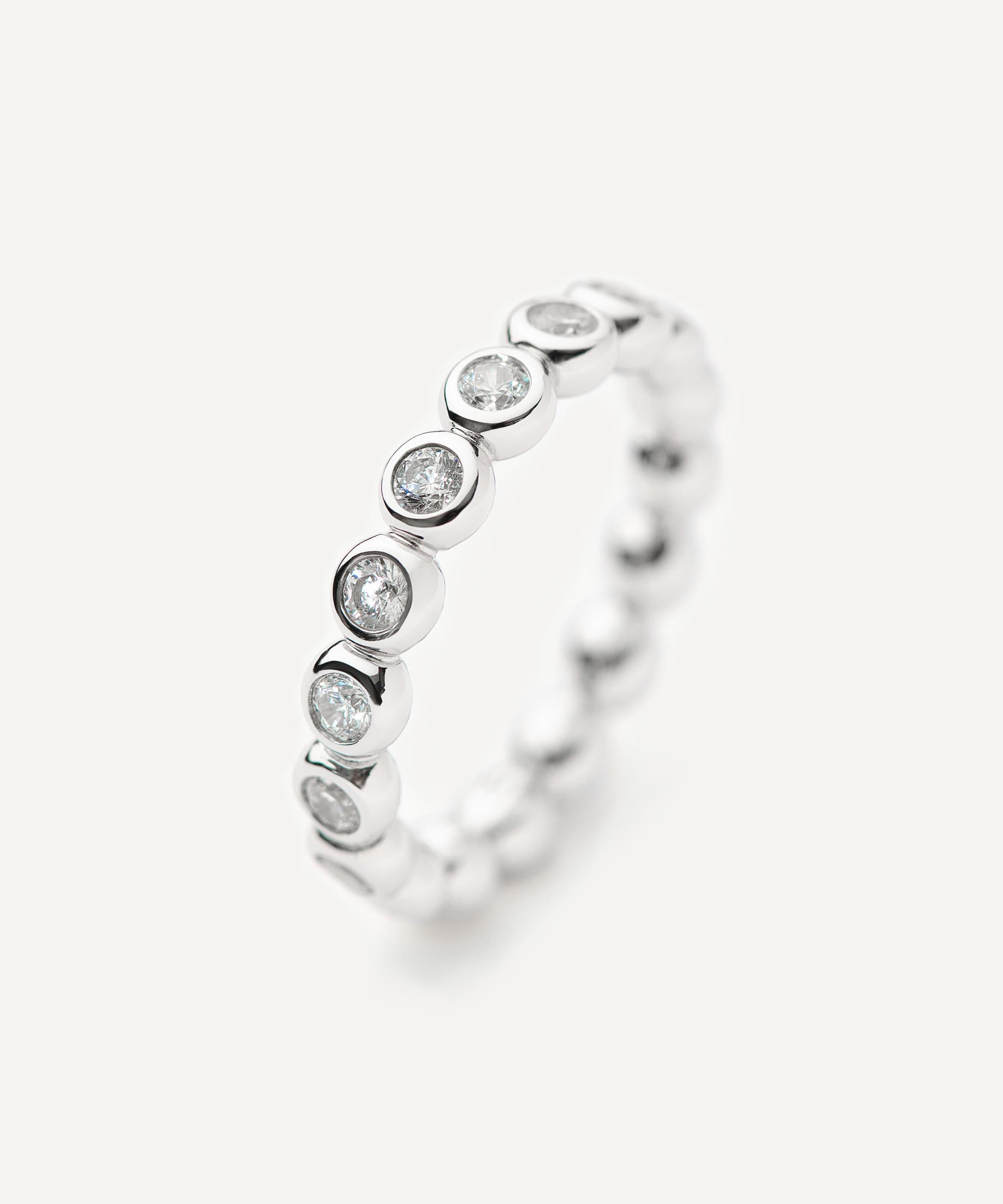 Missoma - Rhodium-Plated Tennis Eternity Stacking Ring image number 2