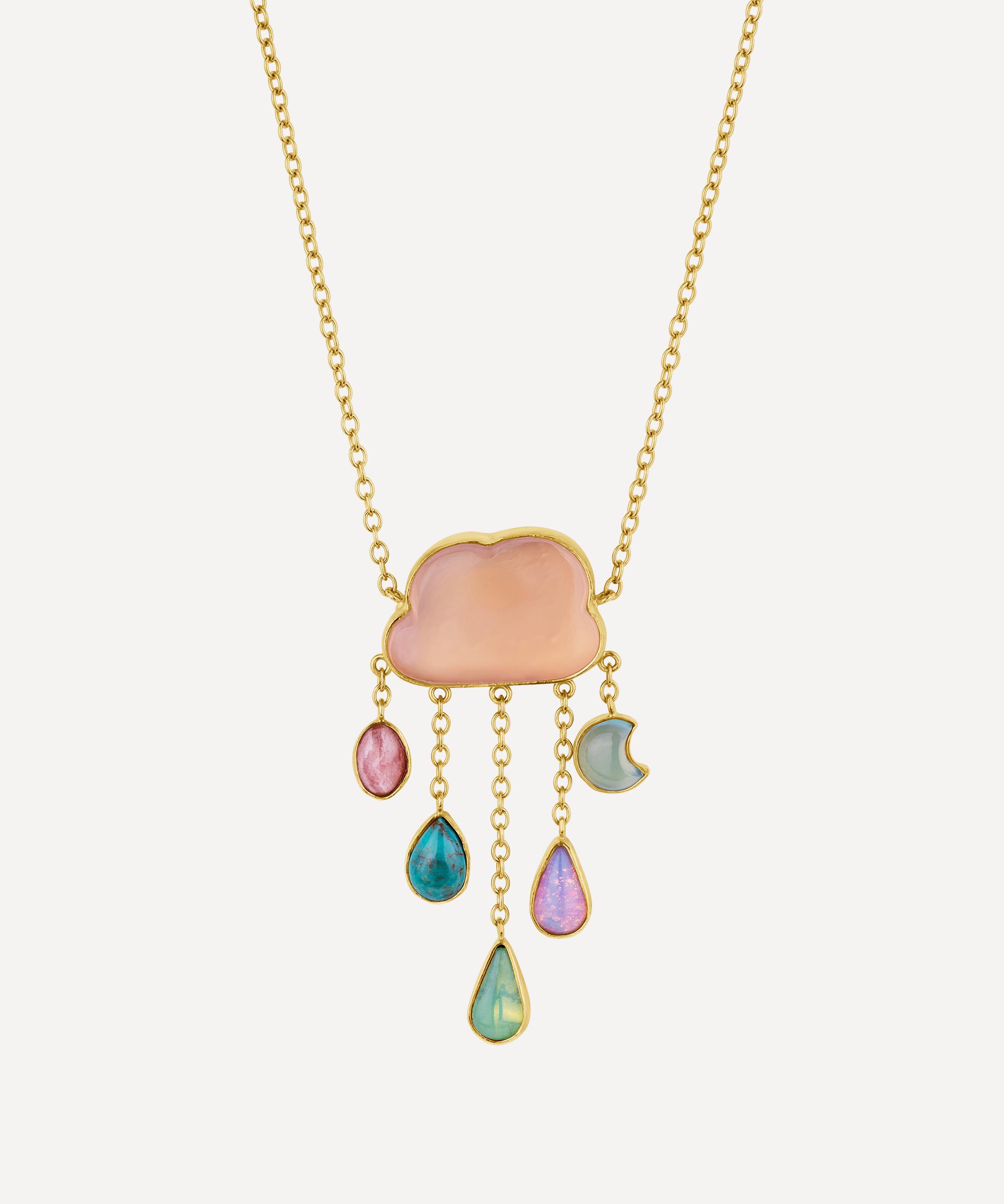 Grainne Morton - 18ct Gold-Plated Cloud And Rain Chain Drop Pendant Necklace