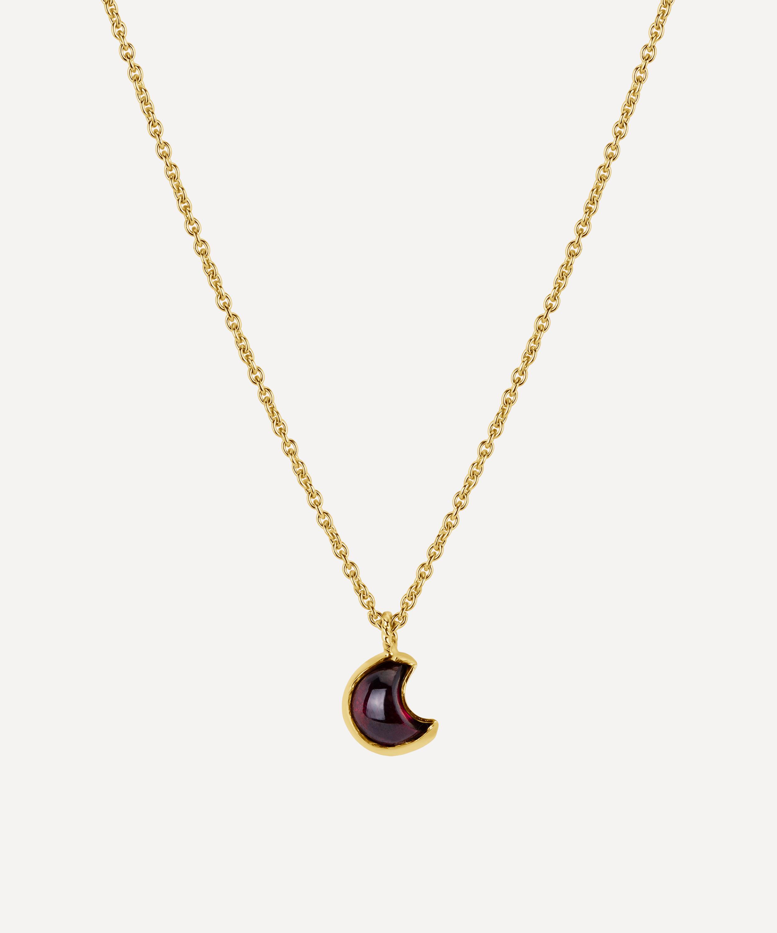 Grainne Morton - 18ct Gold-Plated Moon Pendant Necklace