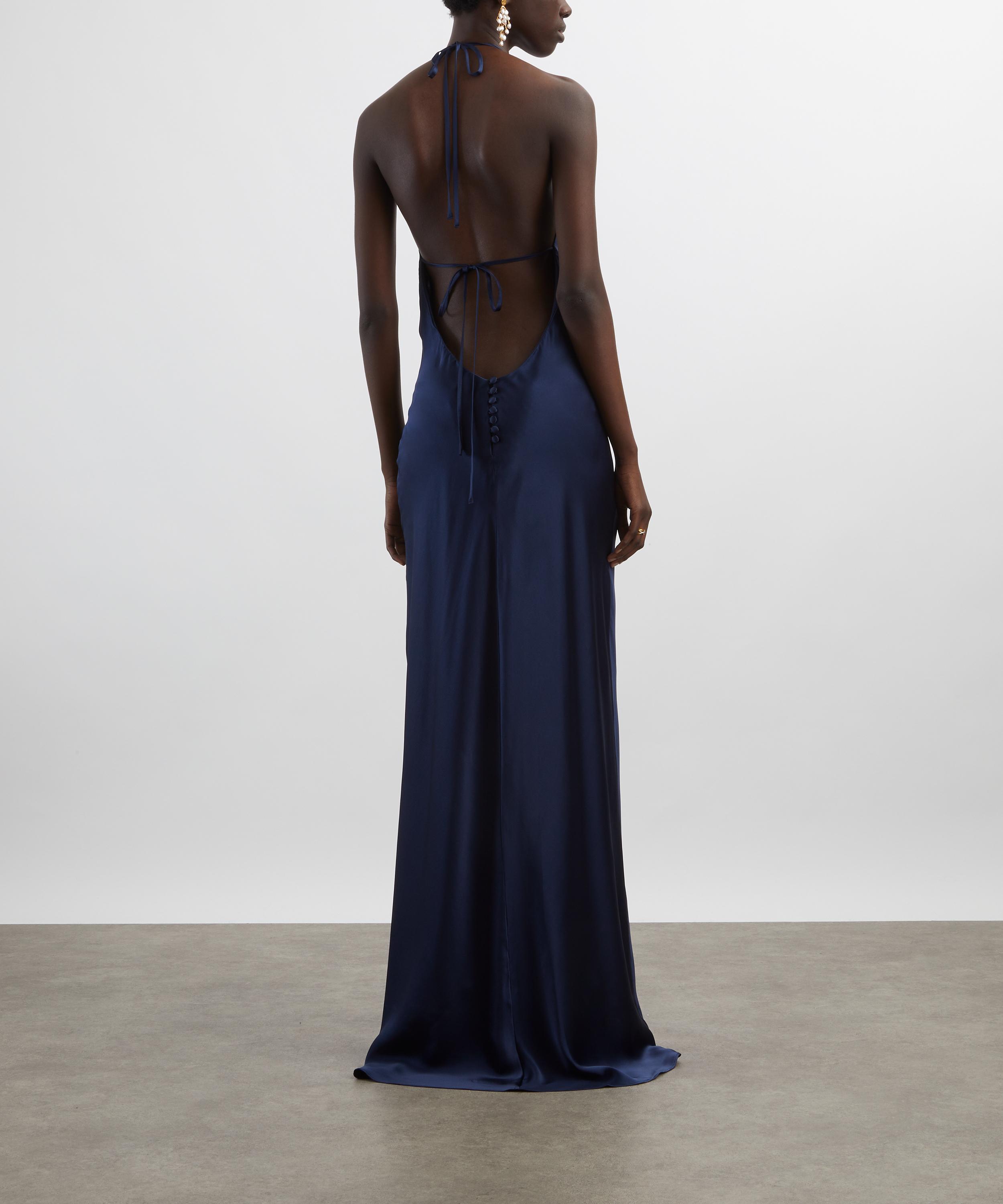 Reformation - Jeanie Navy Silk Maxi Dress  image number 3