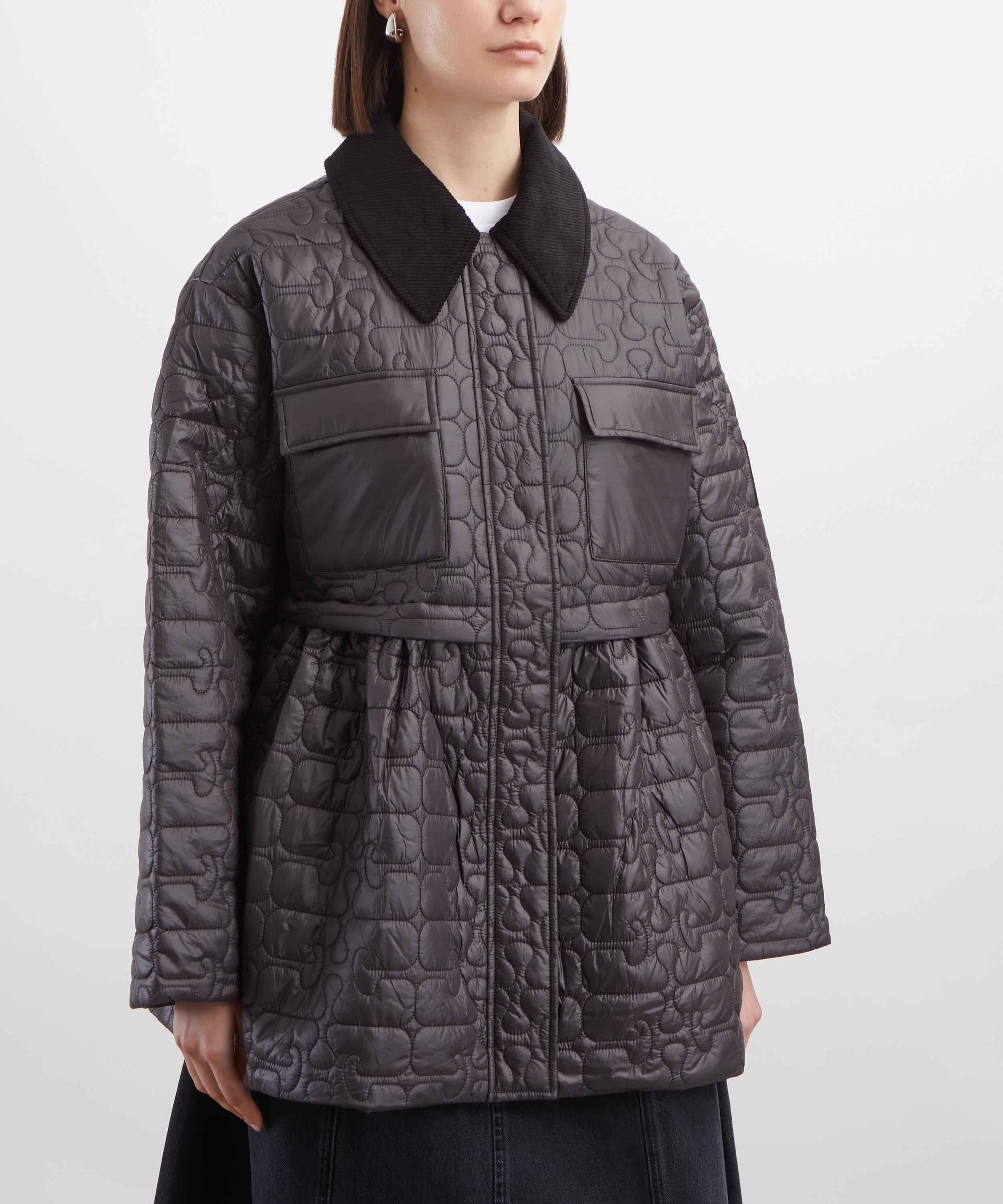 Ganni - Shiny Quilt Midi Flare Jacket image number 2