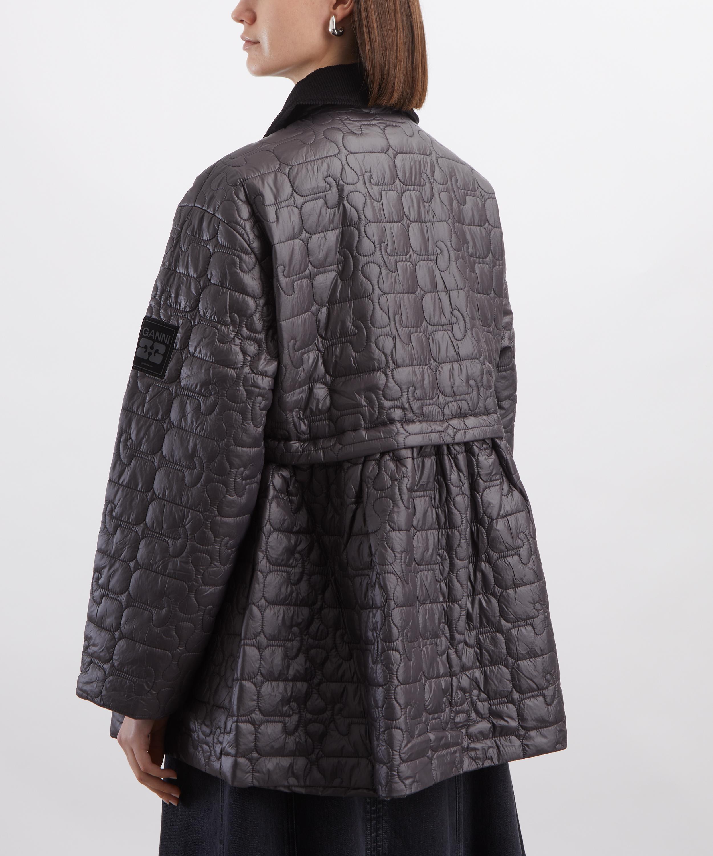 Ganni - Shiny Quilt Midi Flare Jacket image number 3