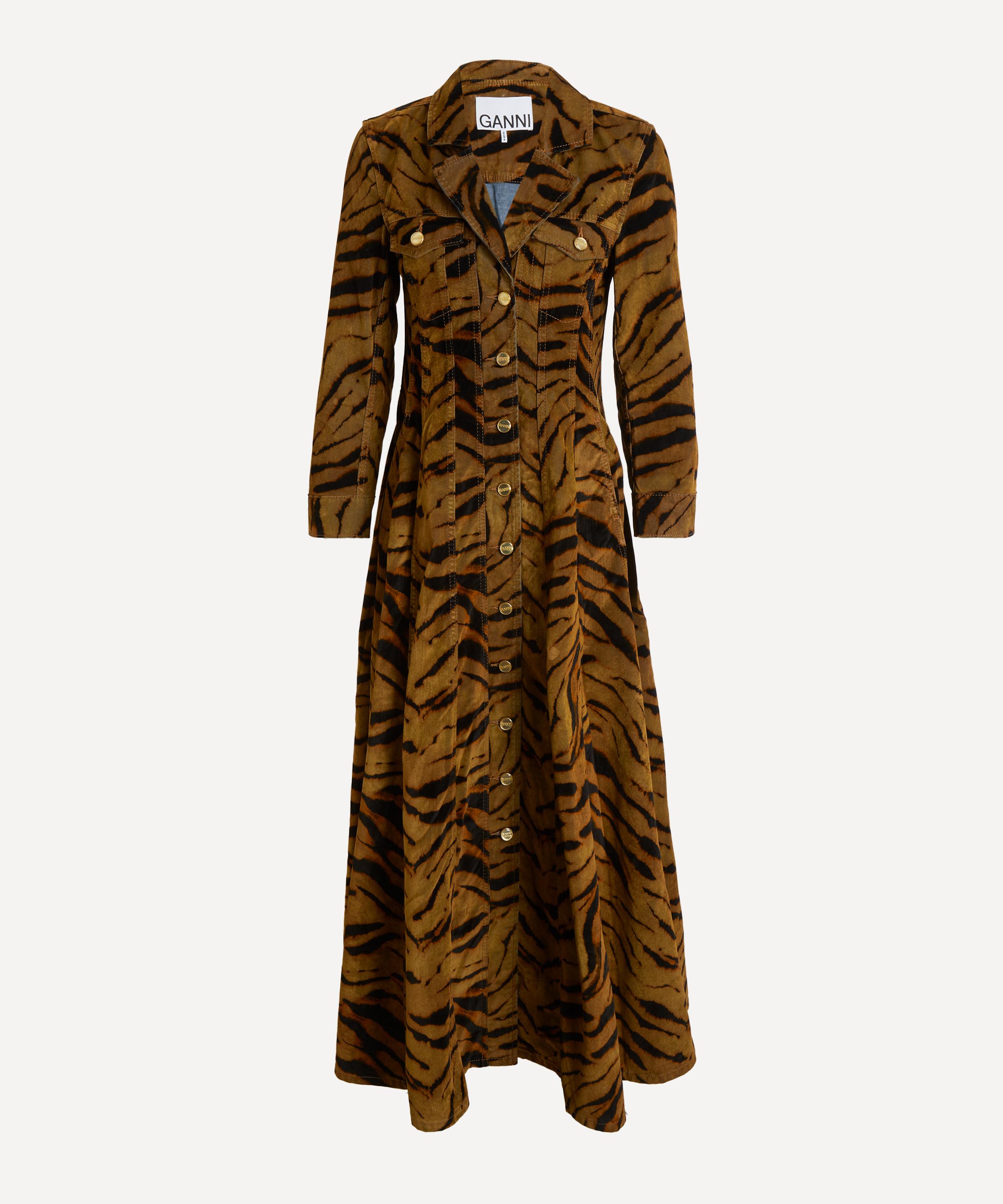 Ganni - Tiger Print Denim Dress image number 0
