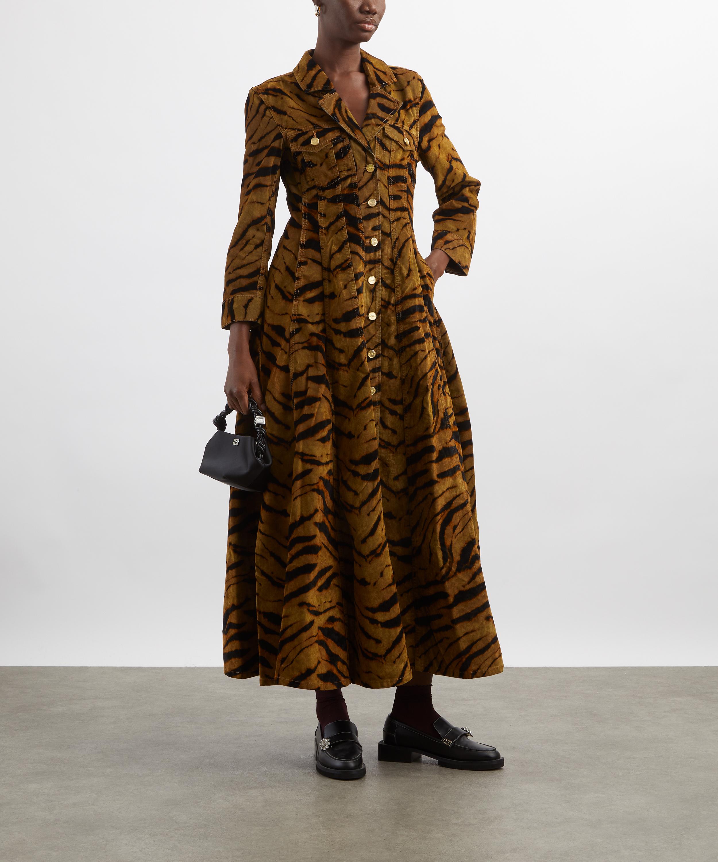 Ganni - Tiger Print Denim Dress image number 1