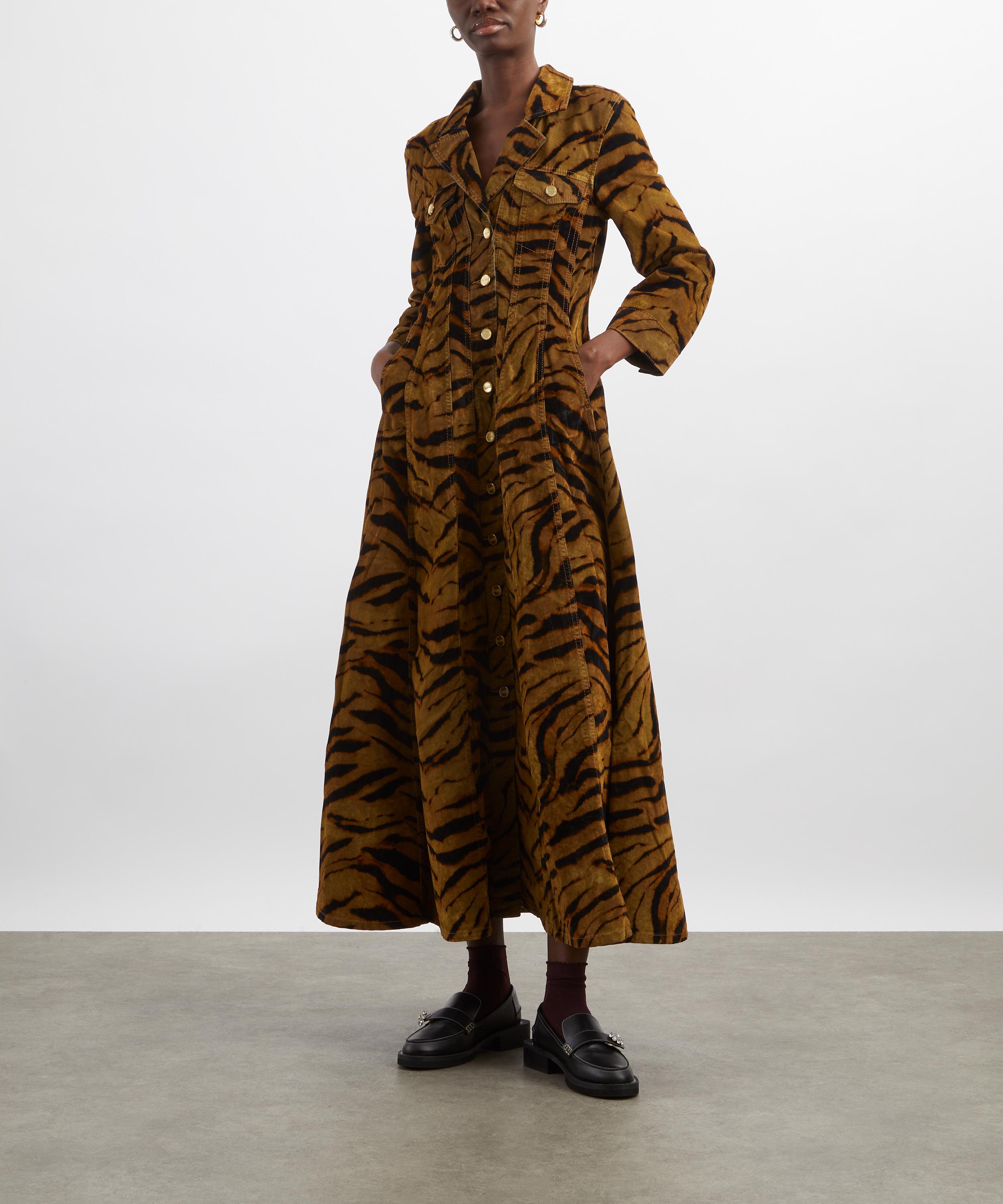 Ganni - Tiger Print Denim Dress image number 2