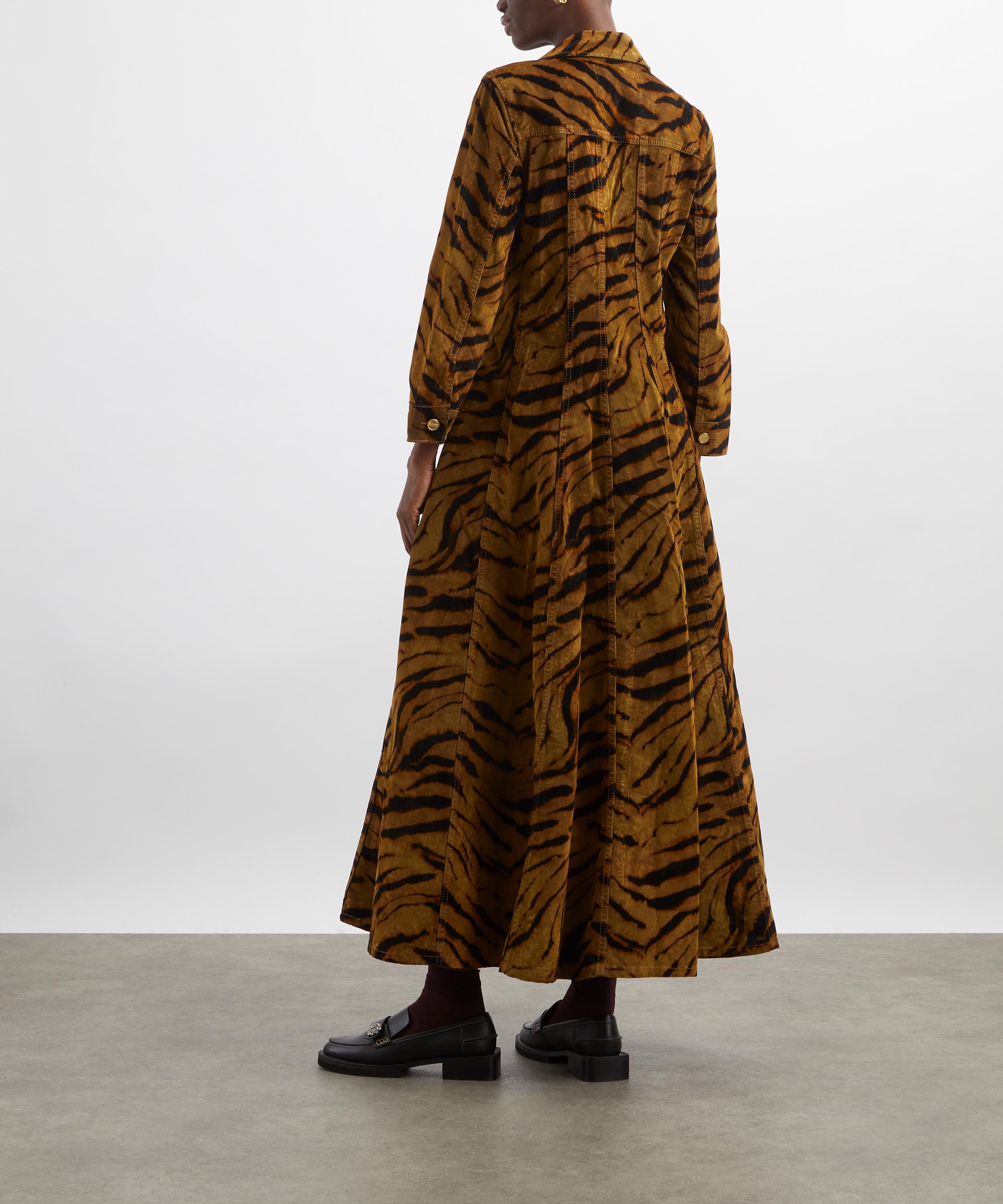 Ganni - Tiger Print Denim Dress image number 3