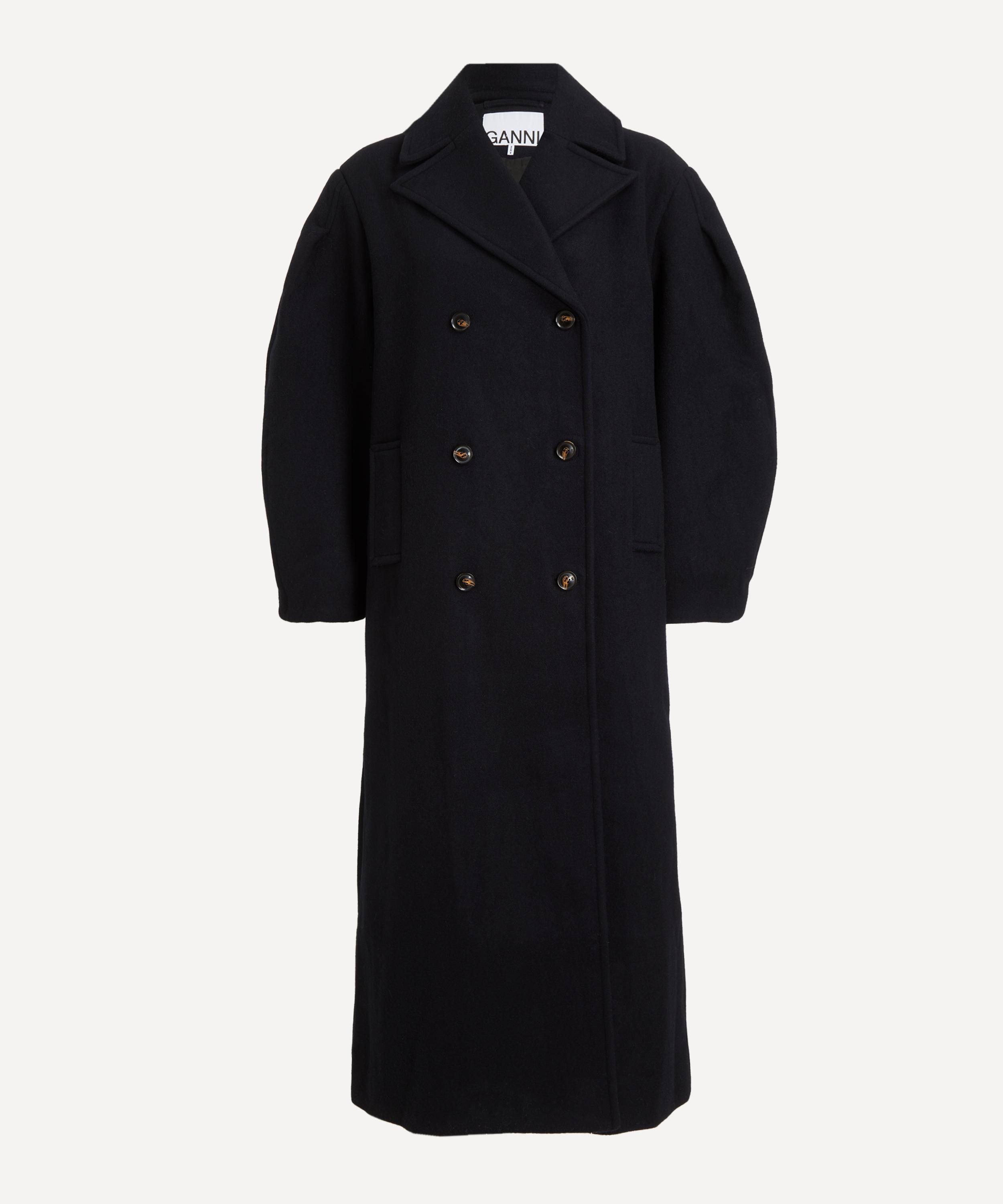 Ganni - Dark Blue Oversized Long Peacoat