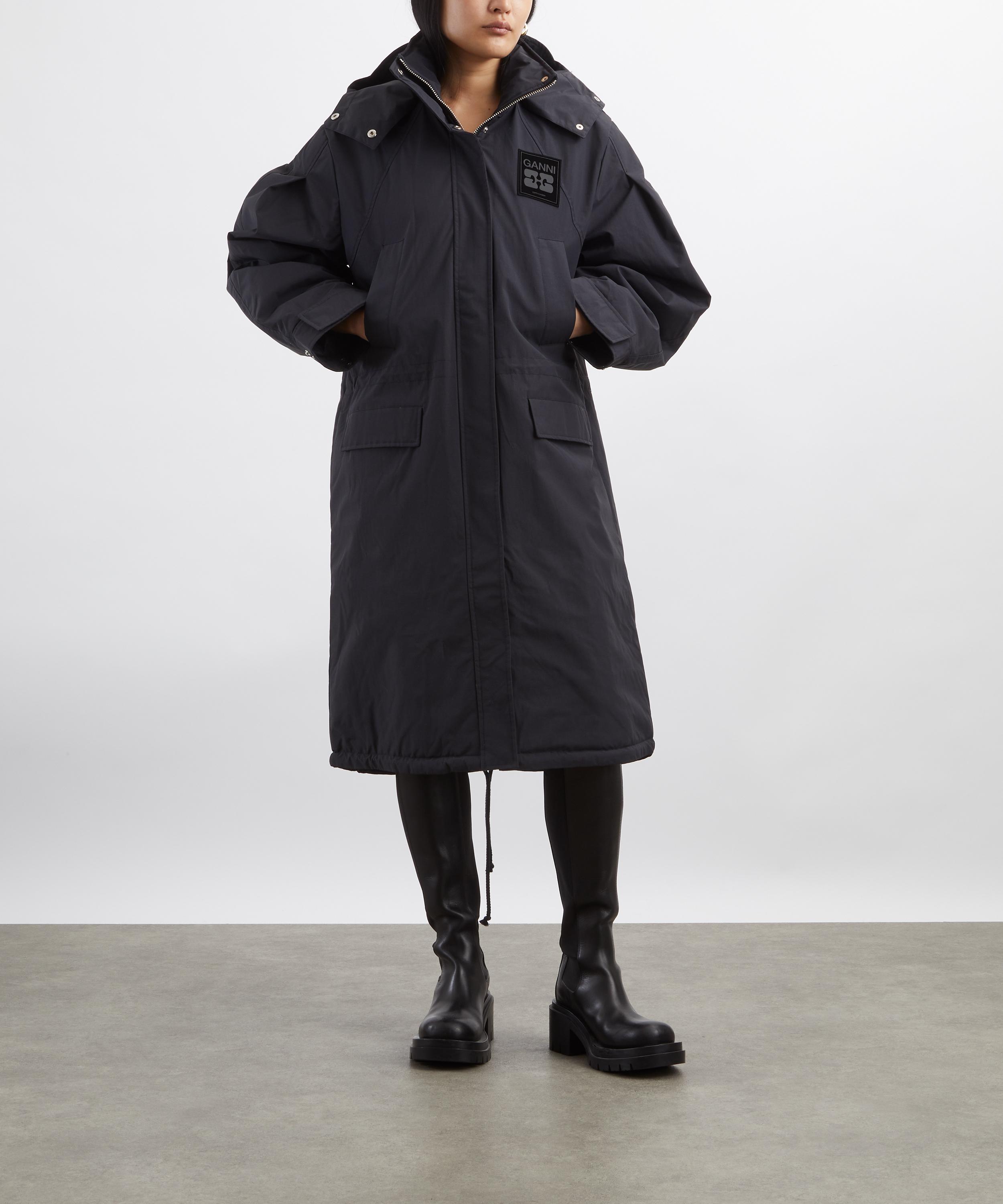 Ganni - Dark Grey Tri-Layer Parka Coat image number 1