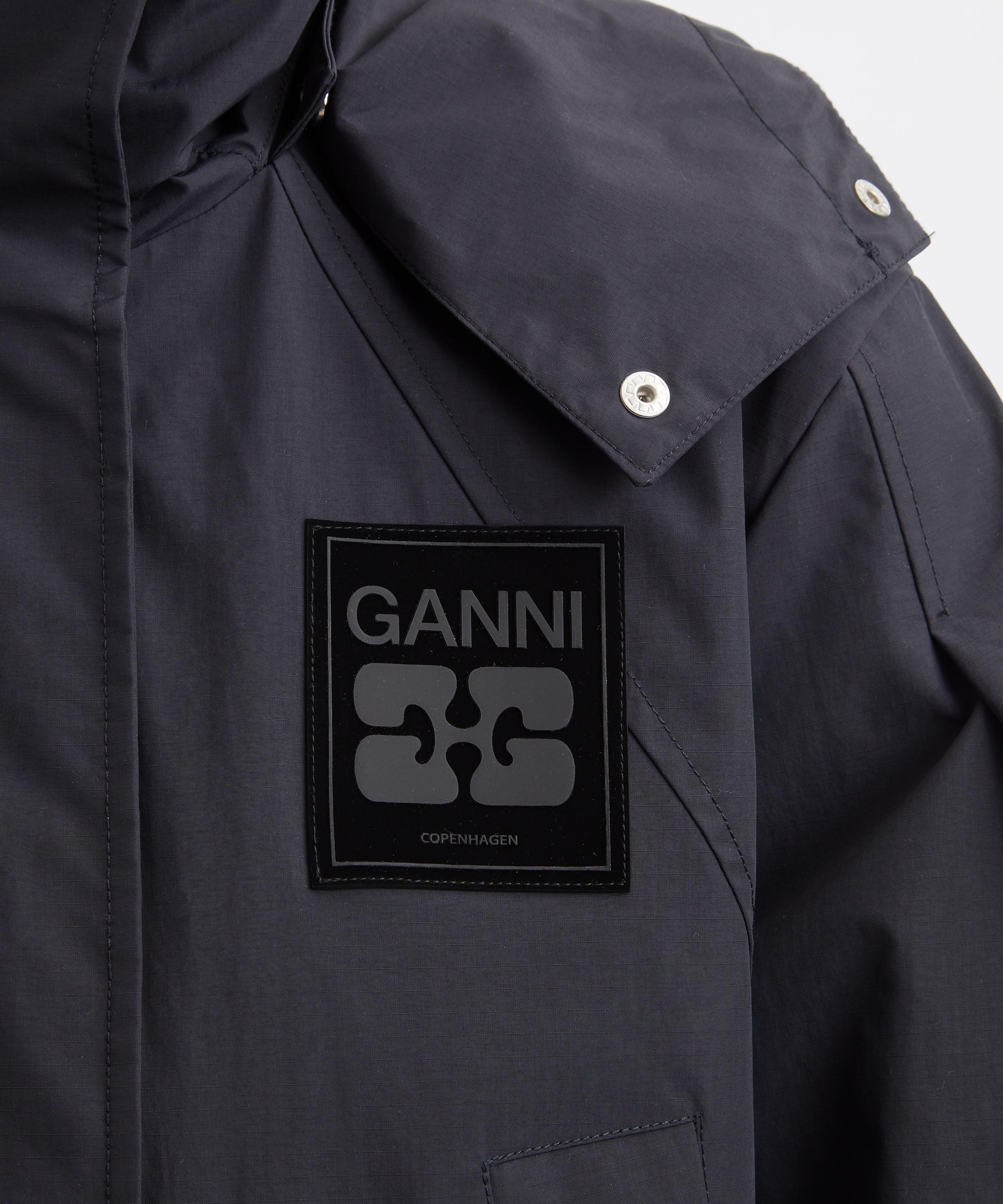 Ganni - Dark Grey Tri-Layer Parka Coat image number 4