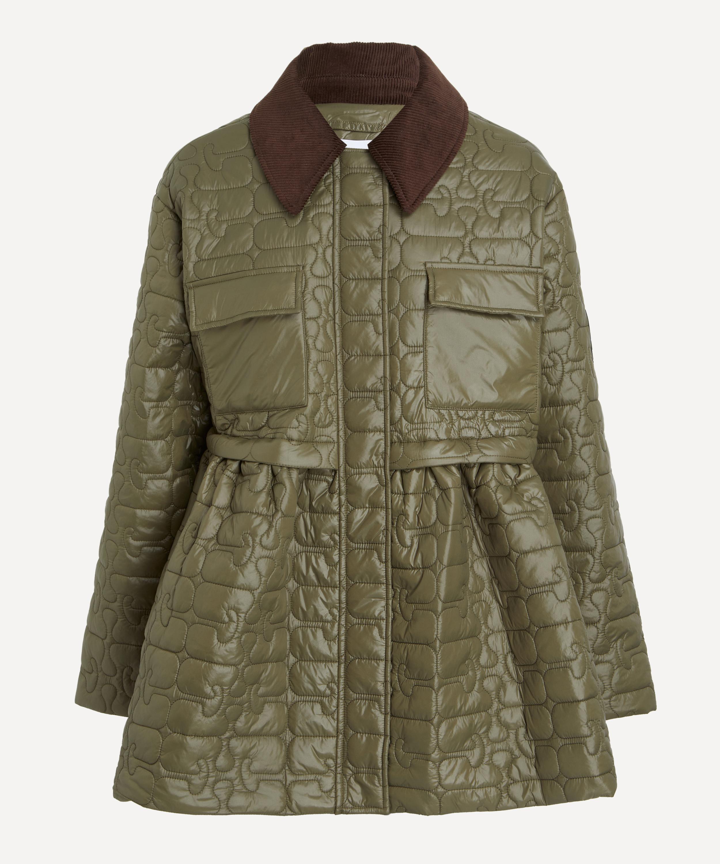 Ganni - Shiny Quilt Midi Flare Jacket