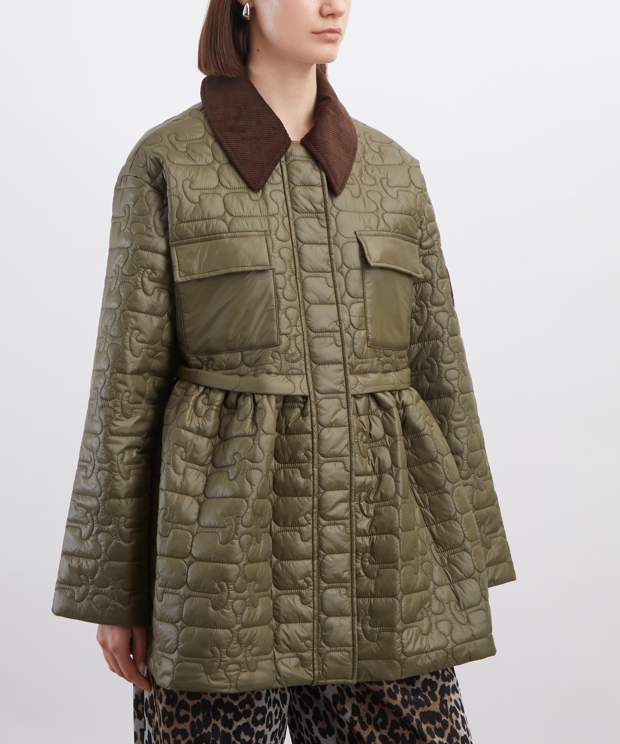 Ganni - Shiny Quilt Midi Flare Jacket image number 2