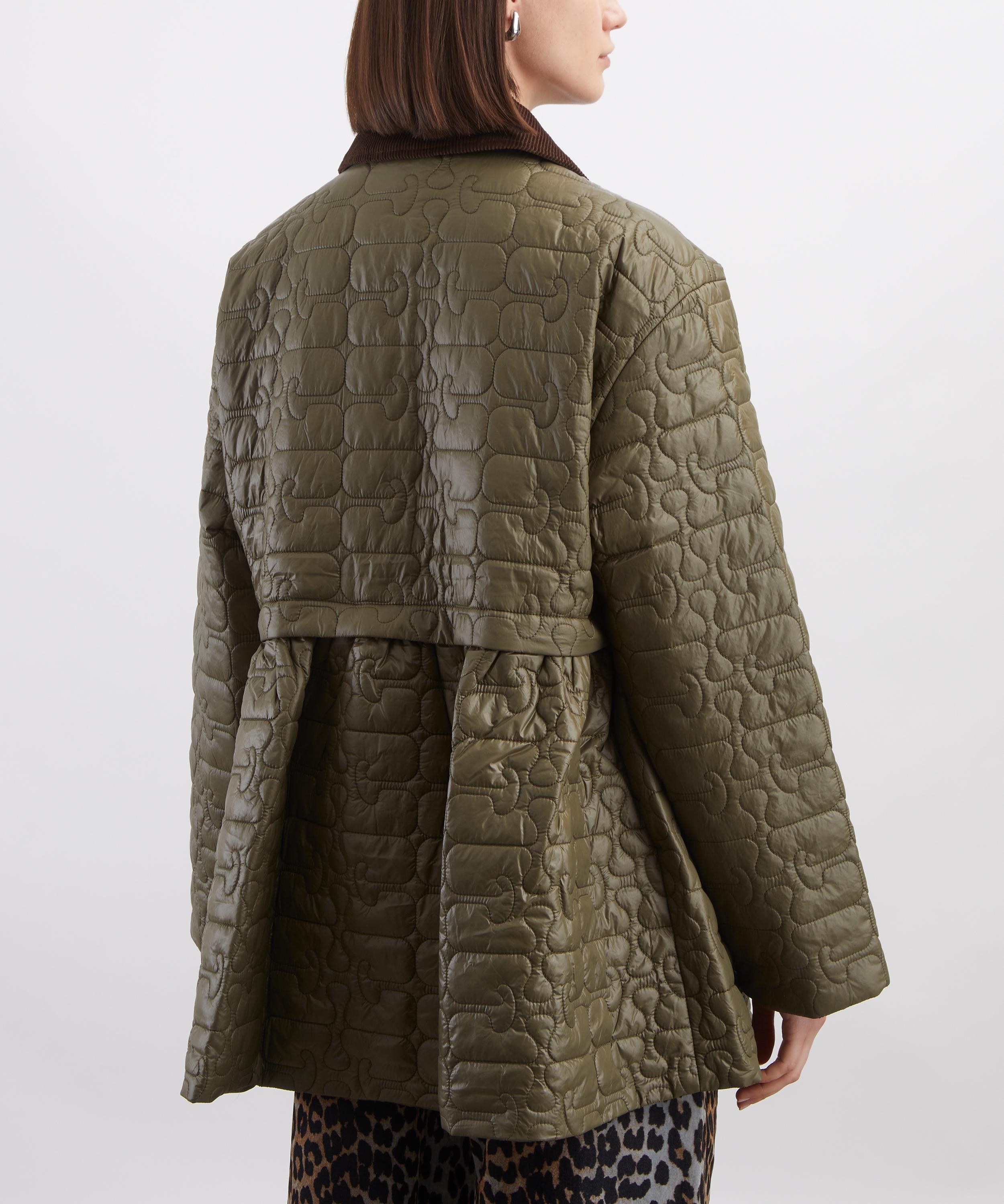 Ganni - Shiny Quilt Midi Flare Jacket image number 3