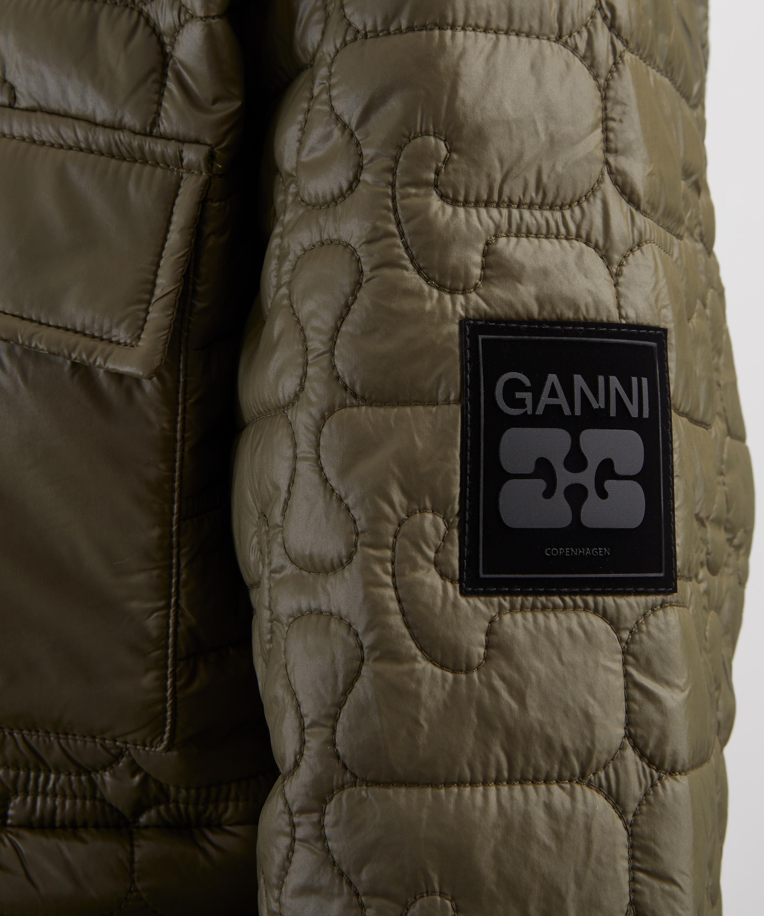 Ganni - Shiny Quilt Midi Flare Jacket image number 4