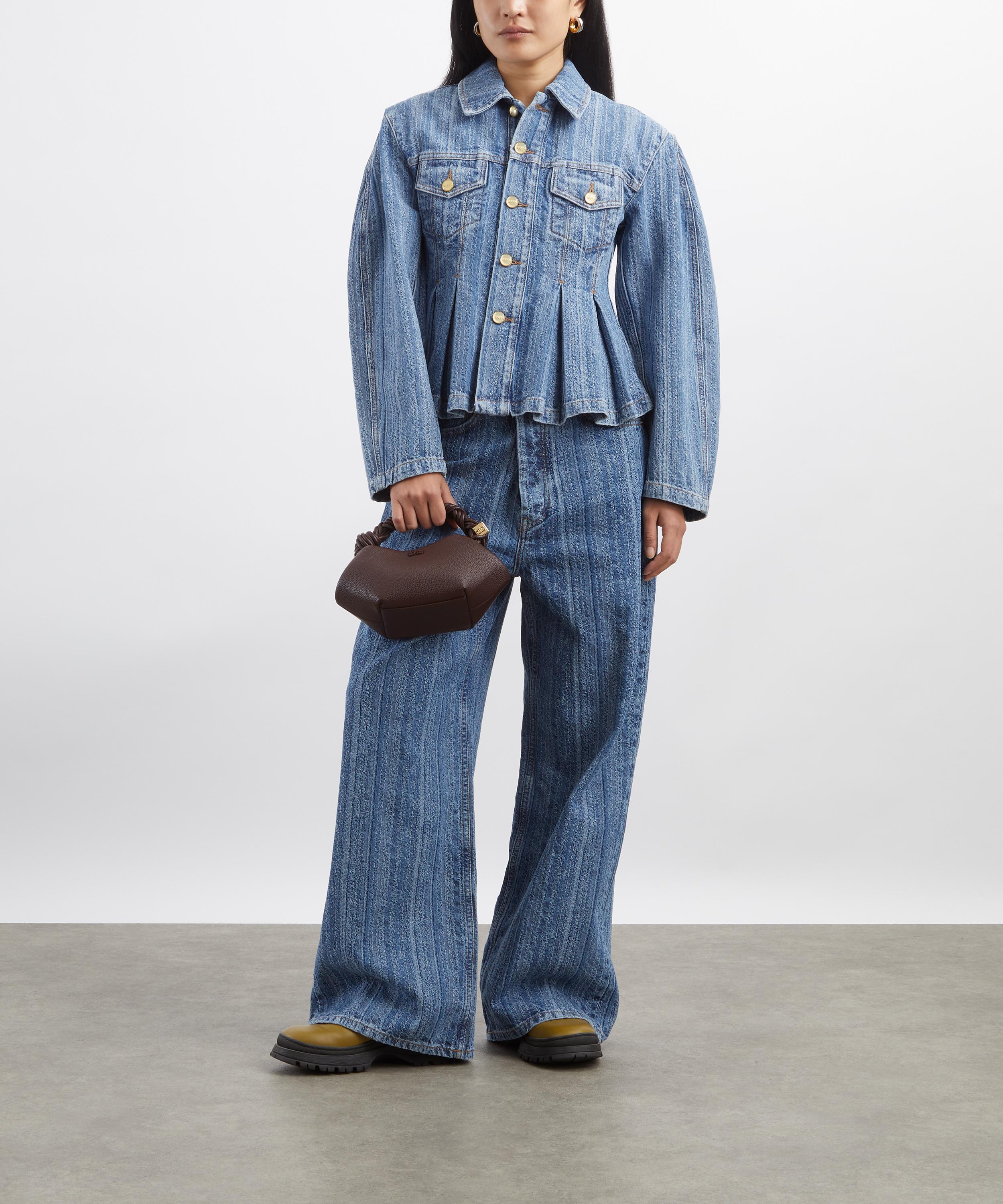 Ganni - Striped Denim Pleated Jacket image number 1
