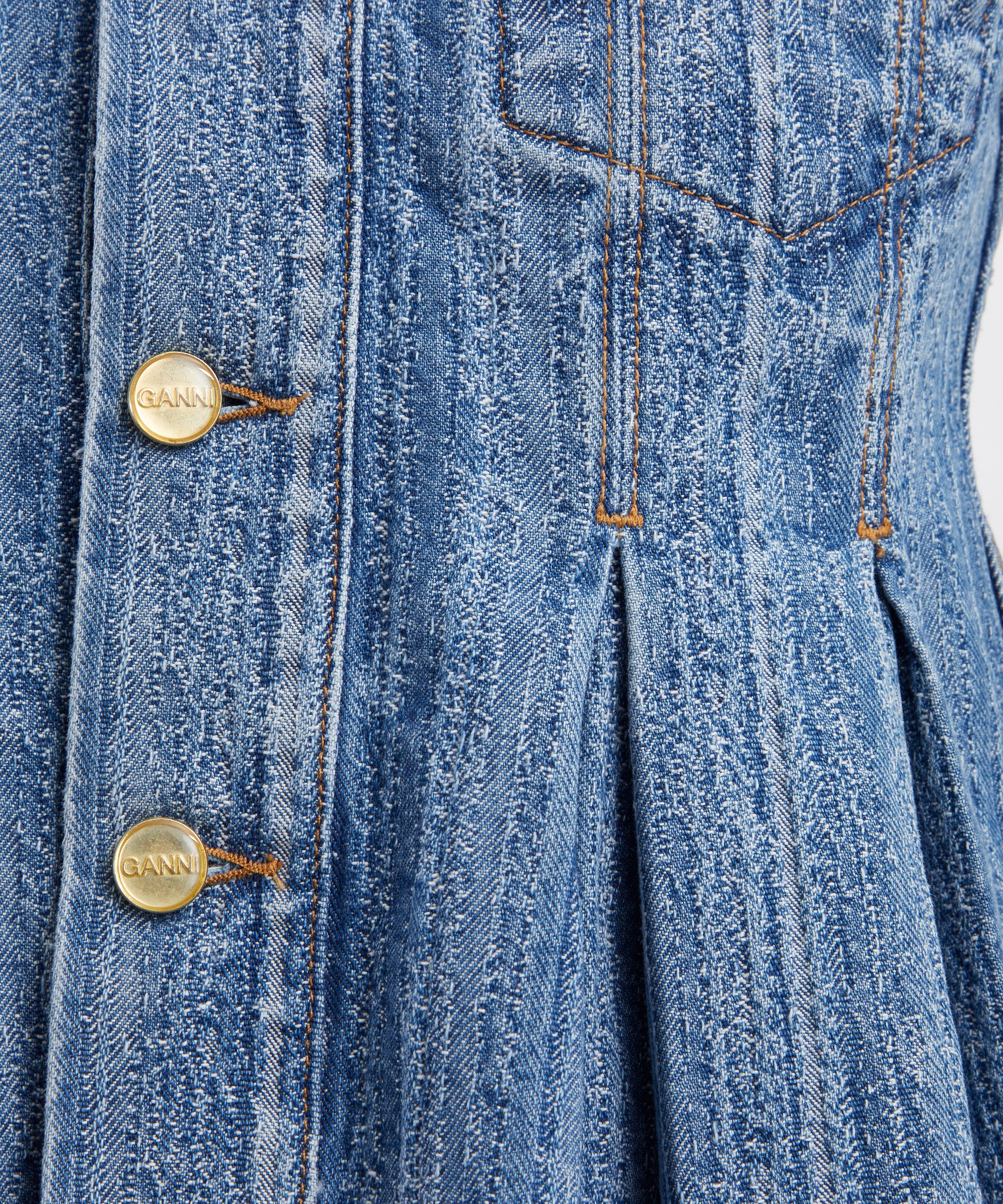Ganni - Striped Denim Pleated Jacket image number 4